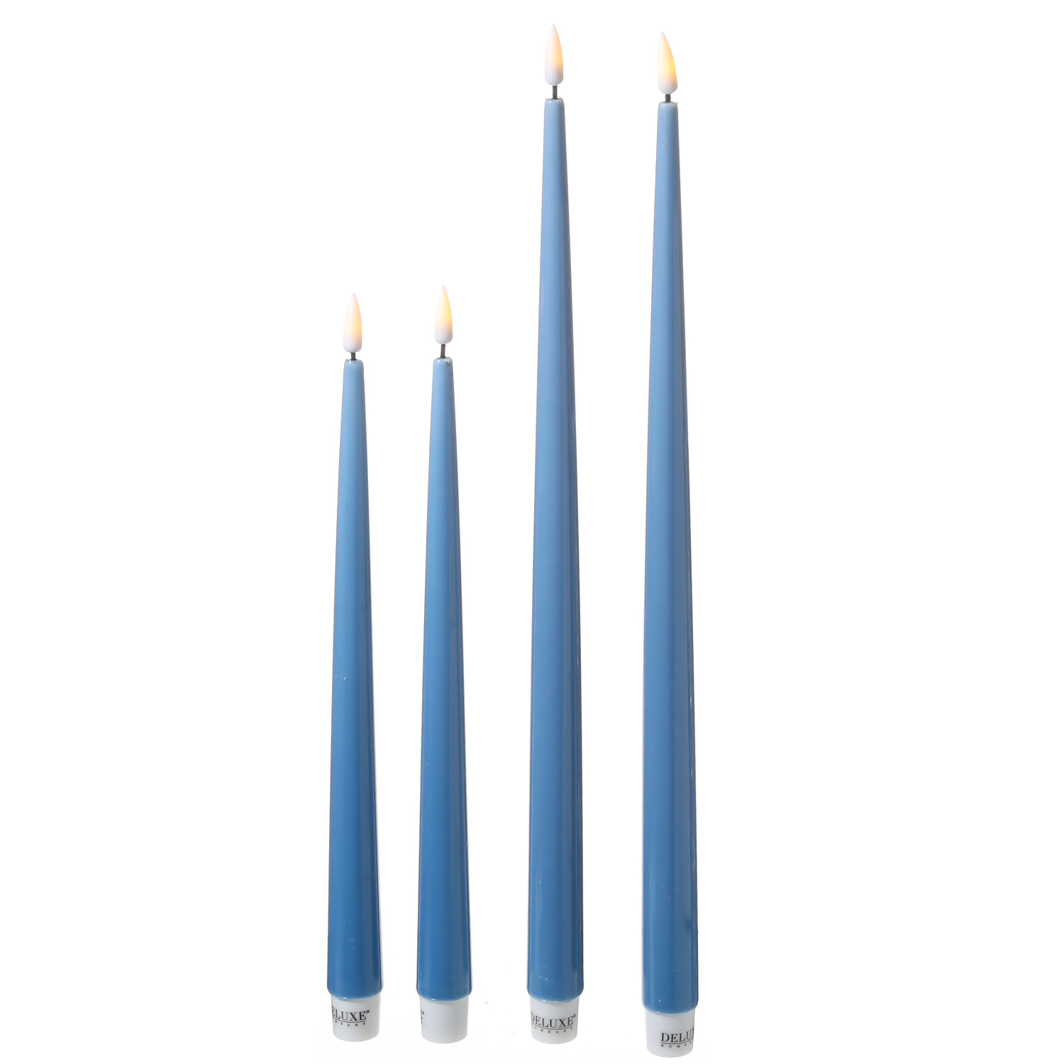 LED Stabkerzen ELLA - Echtwachs - realistische 3D Flamme - H: 38cm - eisblau - 2 Stück LED Stabkerzen ELLA - Echtwachs - realistische 3D Flamme - H: 38cm - eisblau - 2 Stück