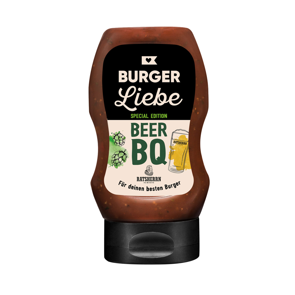 BURGER LIEBE Burgersoße - BeerBQ - 300ml- vegan - ohne Konservierungsstoffe BURGER LIEBE Burgersoße - BeerBQ - 300ml- vegan - ohne Konservierungsstoffe