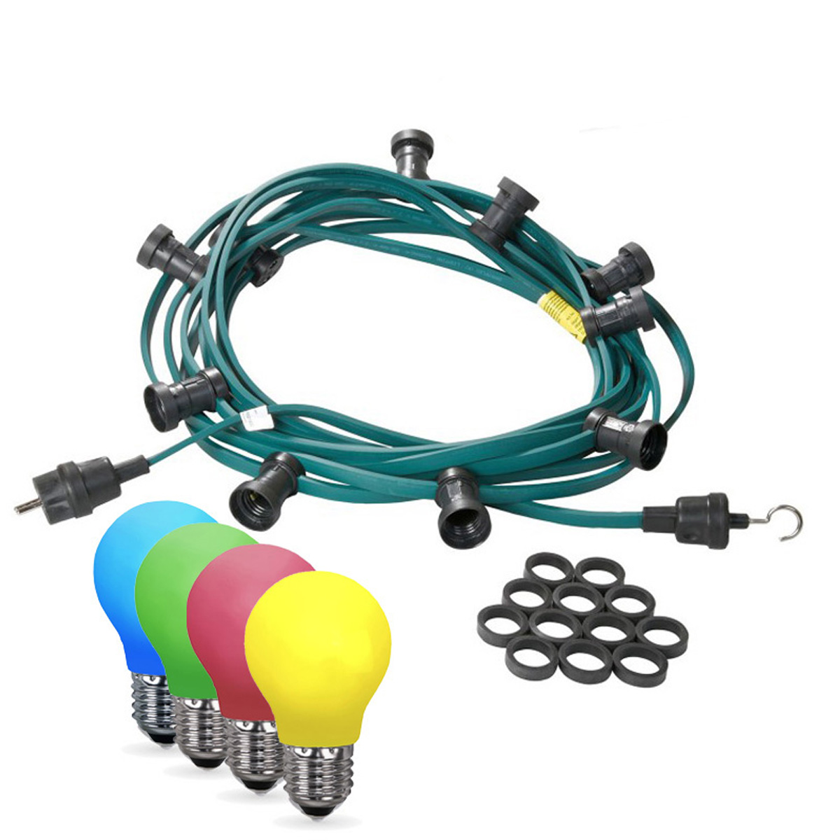 Illu-/Partylichterkette 5m | Außenlichterkette | Made in Germany | 10 x bunte LED Tropfenlampe Illu-/Partylichterkette 5m | Außenlichterkette | Made in Germany | 10 x bunte LED Tropfenlampe
