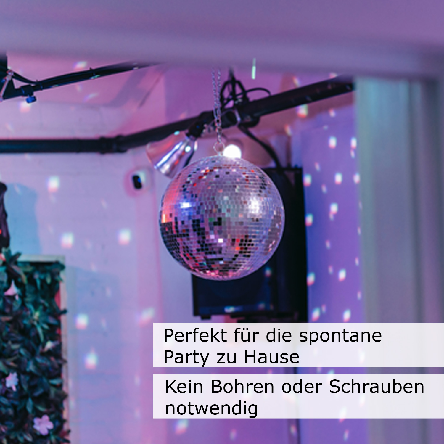 Spiegelkugel Set - 20cm Discokugel mit Batteriemotor - Discokugel Party Set