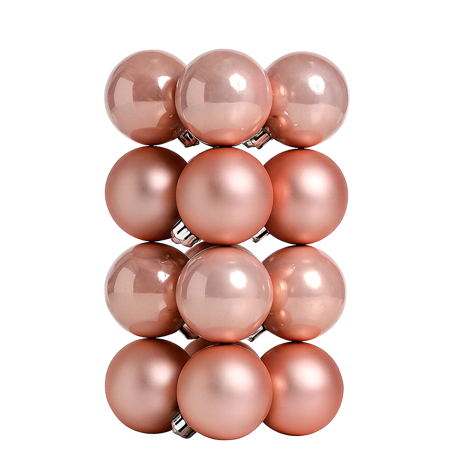 Christbaumkugeln - Weihnachtsbaumkugeln - bruchfest - D 4cm - glänzend/matt - rosa - 16er Set