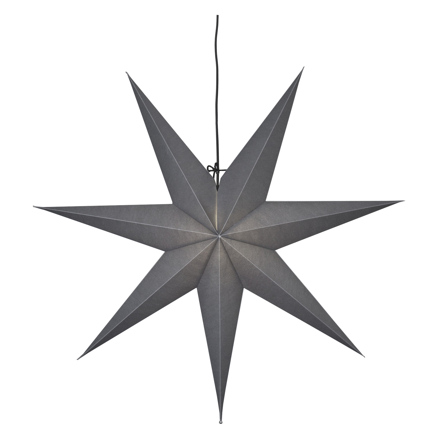 Papierstern "Ozen" - hängend - 7-zackig - Ø 70cm - E14 Fassung - inkl. Kabel - anthrazit Papierstern "Ozen" - hängend - 7-zackig - Ø 70cm - E14 Fassung - inkl. Kabel - anthrazit