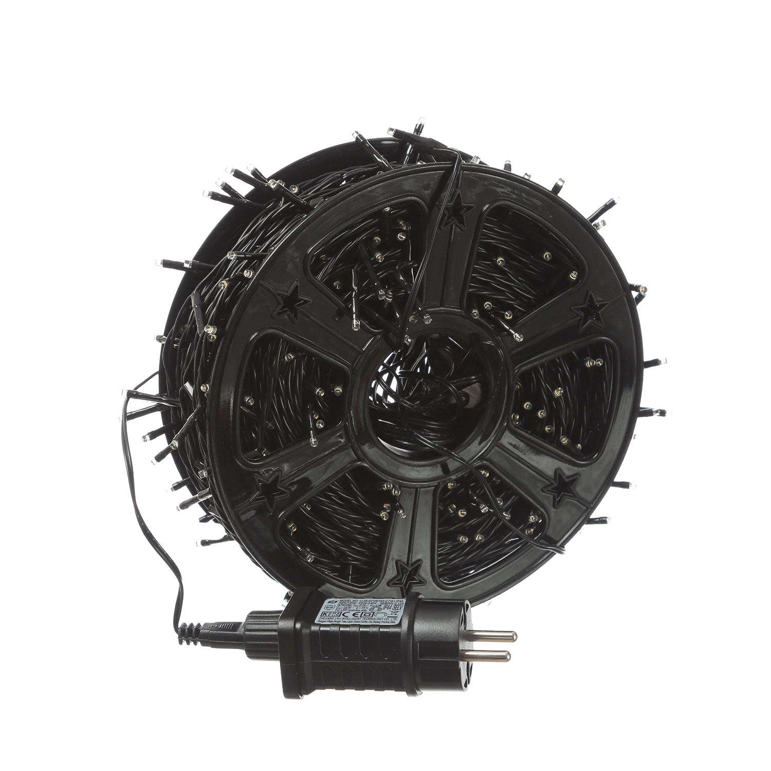 LED Lichterkette auf Kunststoffrad - 500 warmweiße LED - L: 50m - 8 Modi/ Timer - Innen/Außen