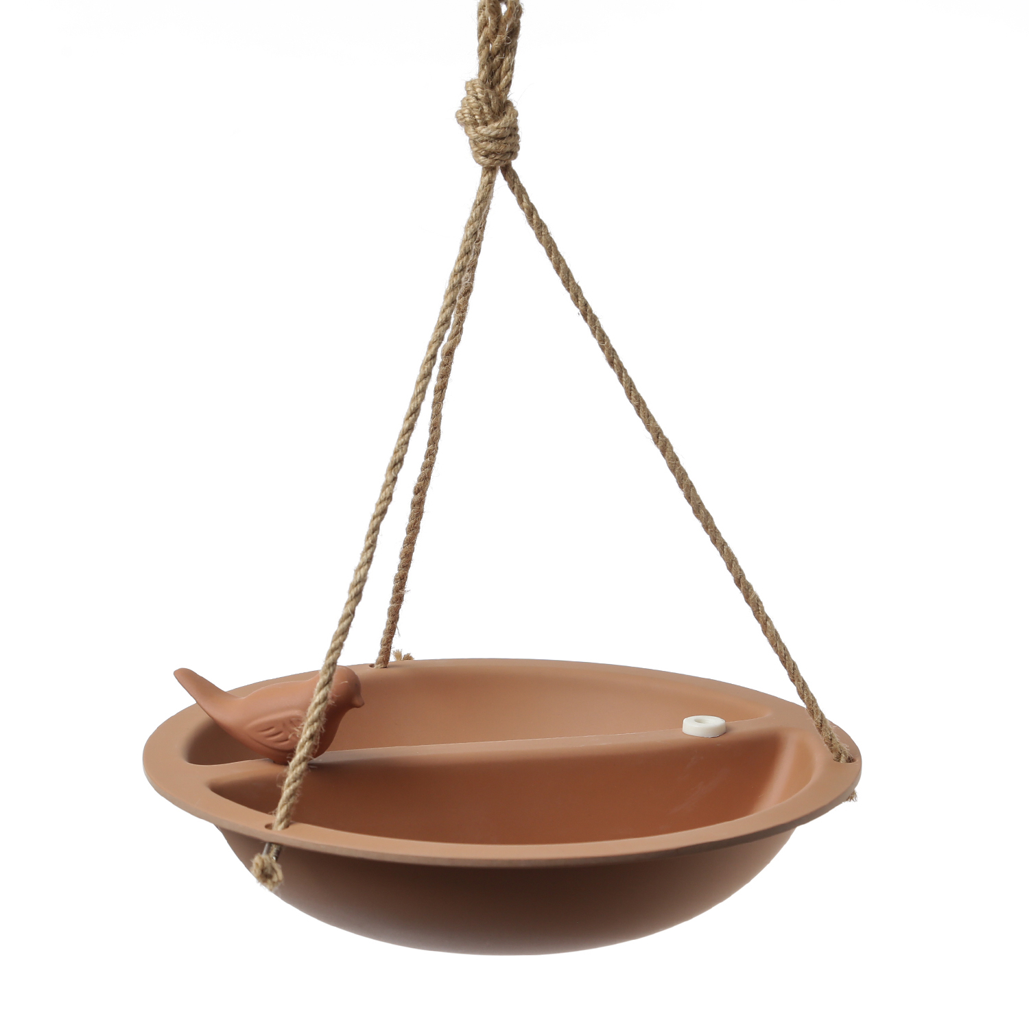 Futterstelle mit Vögelchen - Vogeltränke zum Aufhängen - Bambus - D: 27cm - braun Futterstelle mit Vögelchen - Vogeltränke zum Aufhängen - Bambus - D: 27cm - braun