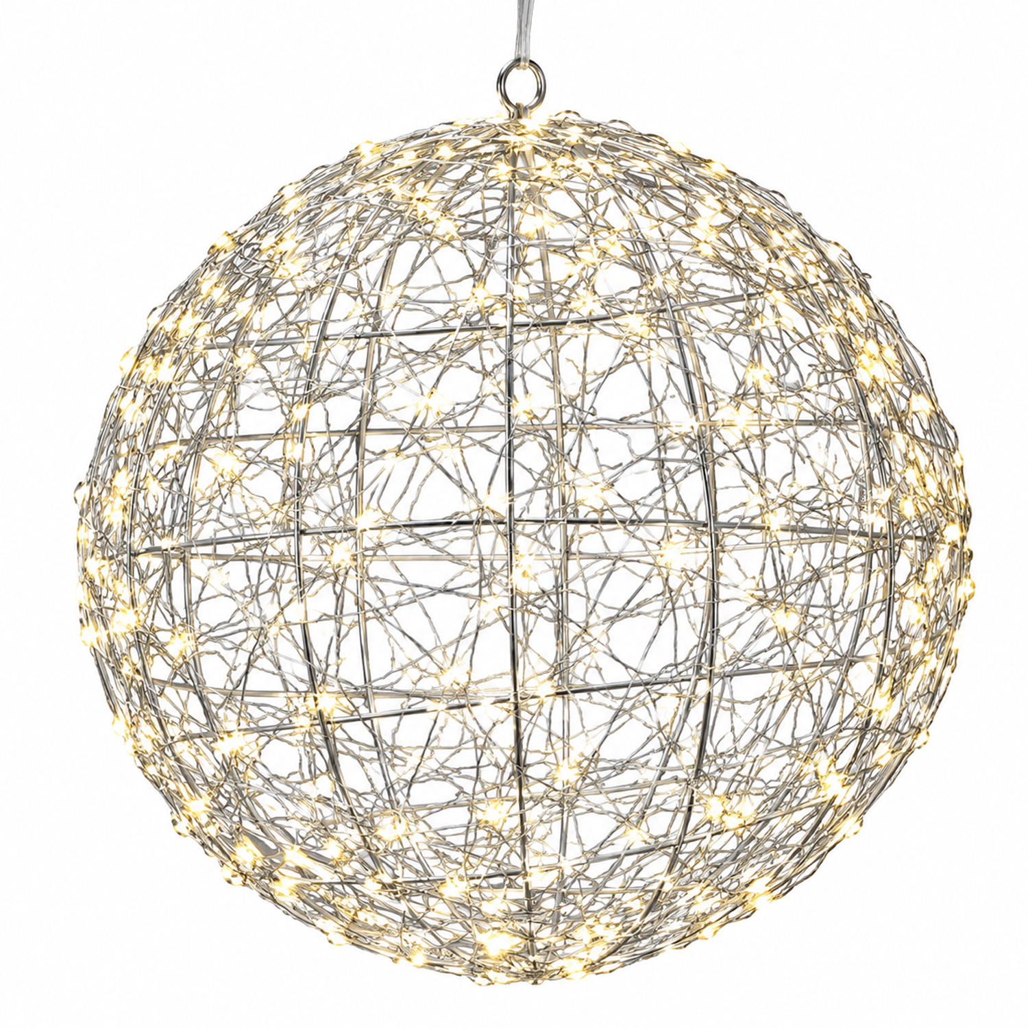 LED Drahtkugel - Leuchtkugel - 960 warmweiße LED - Timer - D: 58cm - für Innen/Außen