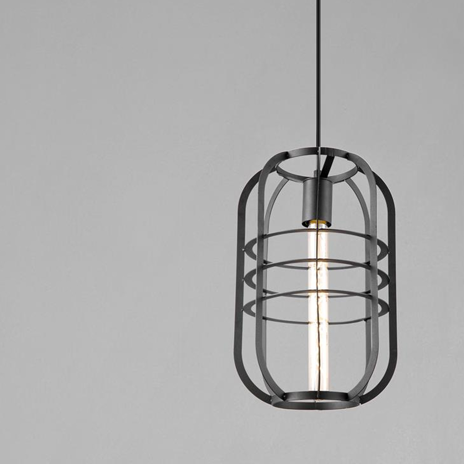 Pendelleuchte NERO 1fach - E27 - schwarz 40cm - Industrie-Design