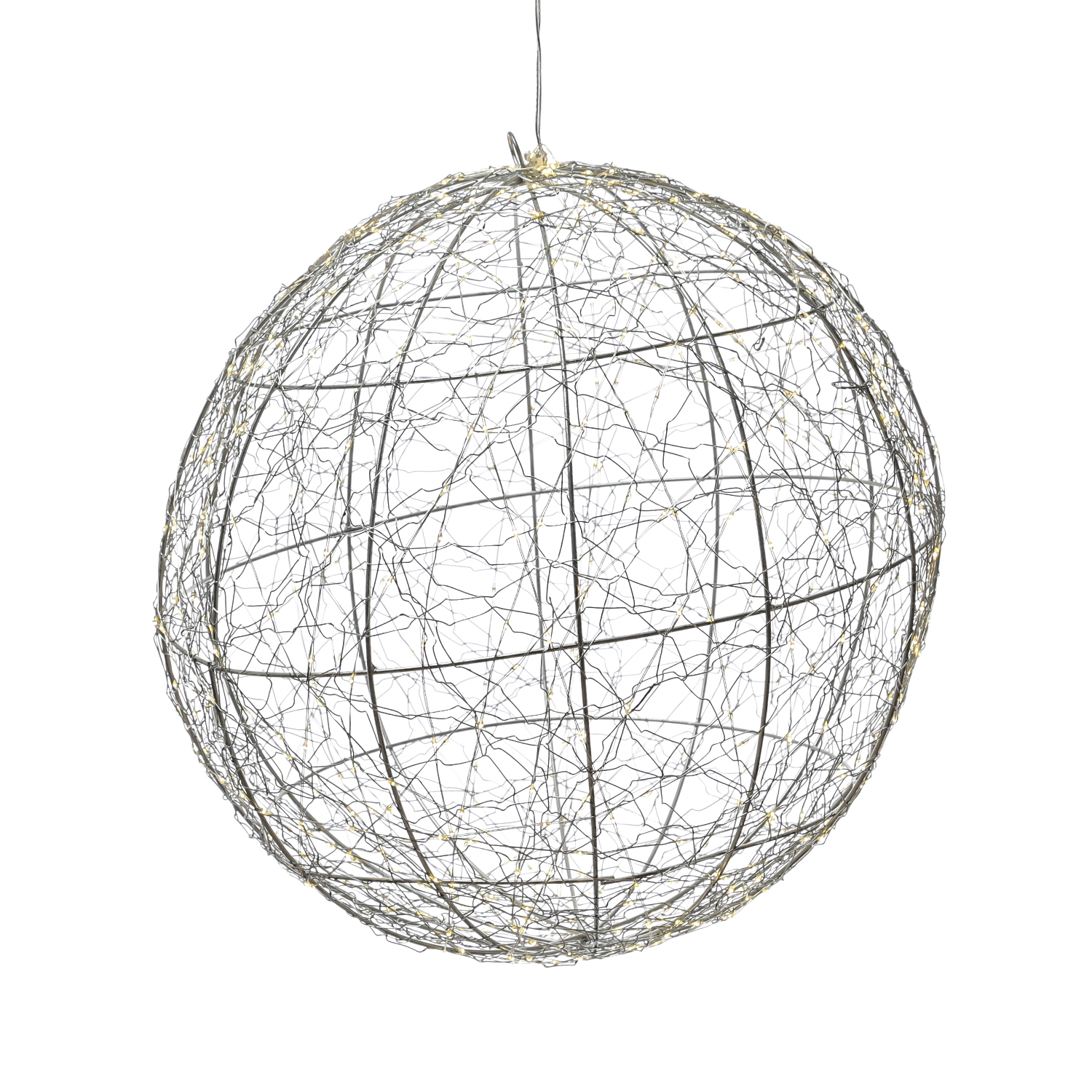 LED Drahtkugel - Leuchtkugel - 400 warmweiße LED - Timer - D: 28cm - für Innen/Außen