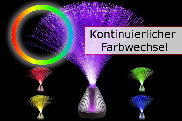 Glasfaserlampe FIBER PUNK Fiberglas LED Farbwechsel - USB Betrieb