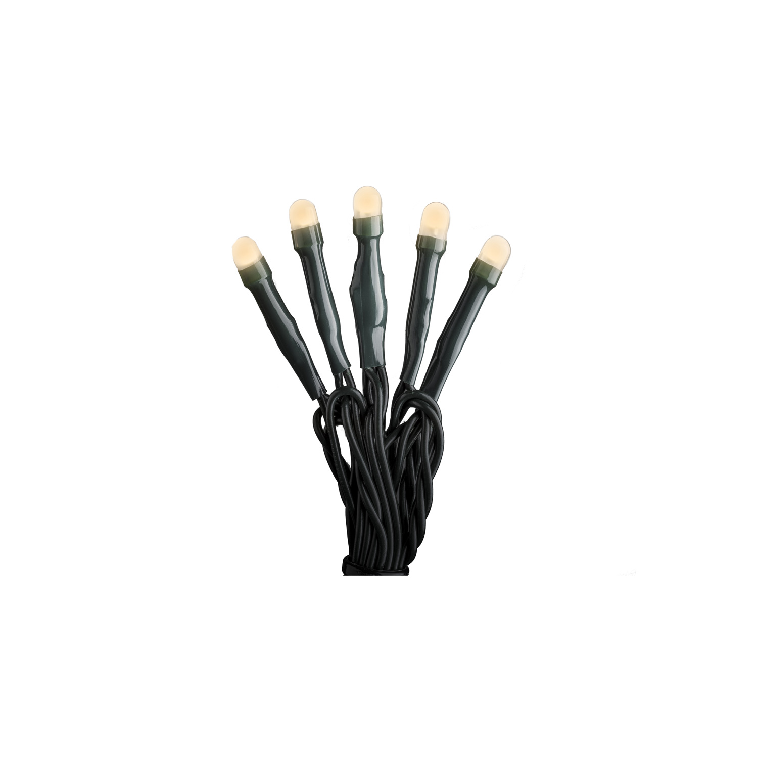 Micro LED Lichterkette - gefrostet - 10 bernsteinfarbene LED - L: 0,63m - grünes Kabel - Indoor Micro LED Lichterkette - gefrostet - 10 bernsteinfarbene LED - L: 0,63m - grünes Kabel - Indoor
