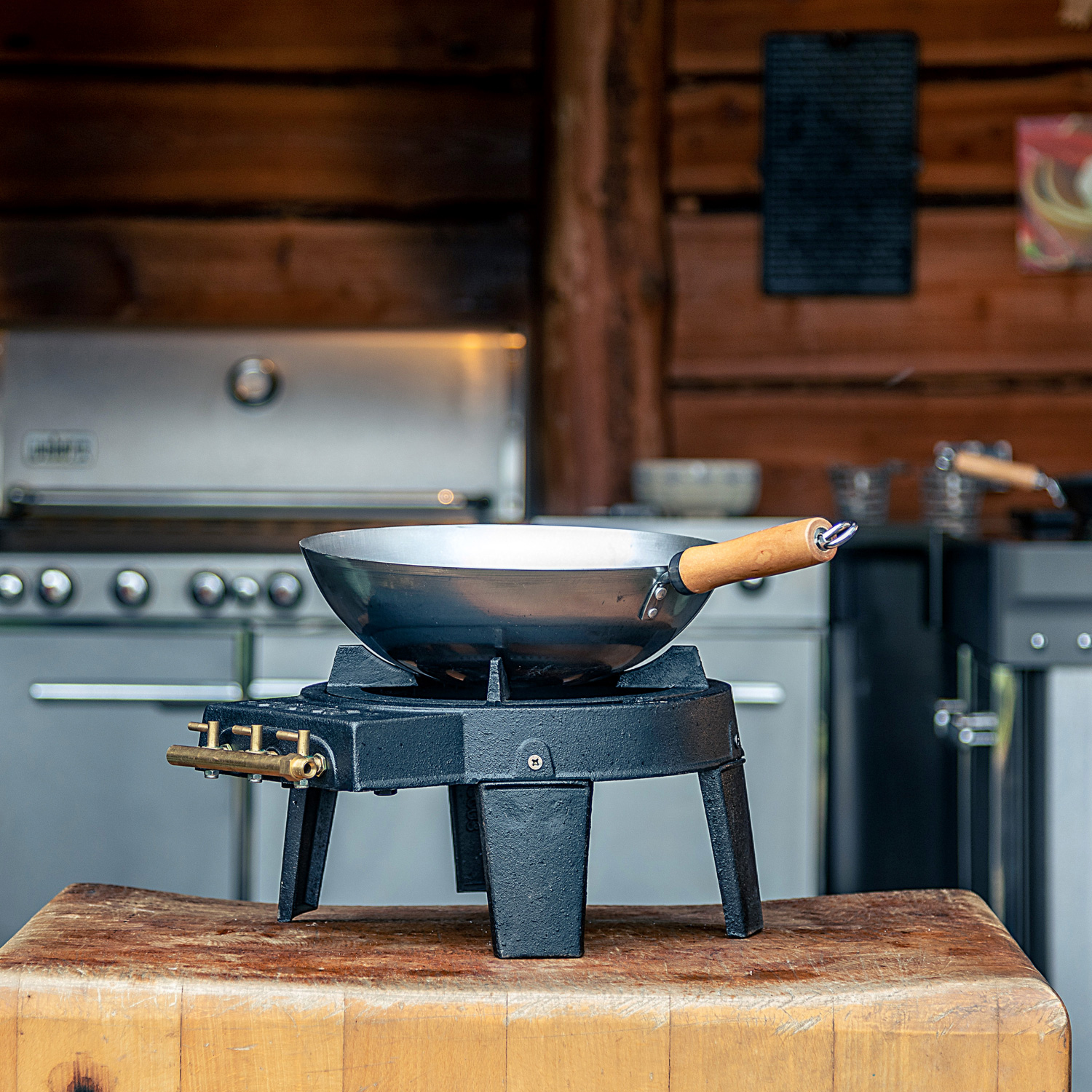 HOT WOK 7kW Gasbrenner aus Gusseisen inkl. Wokpfanne 30cm