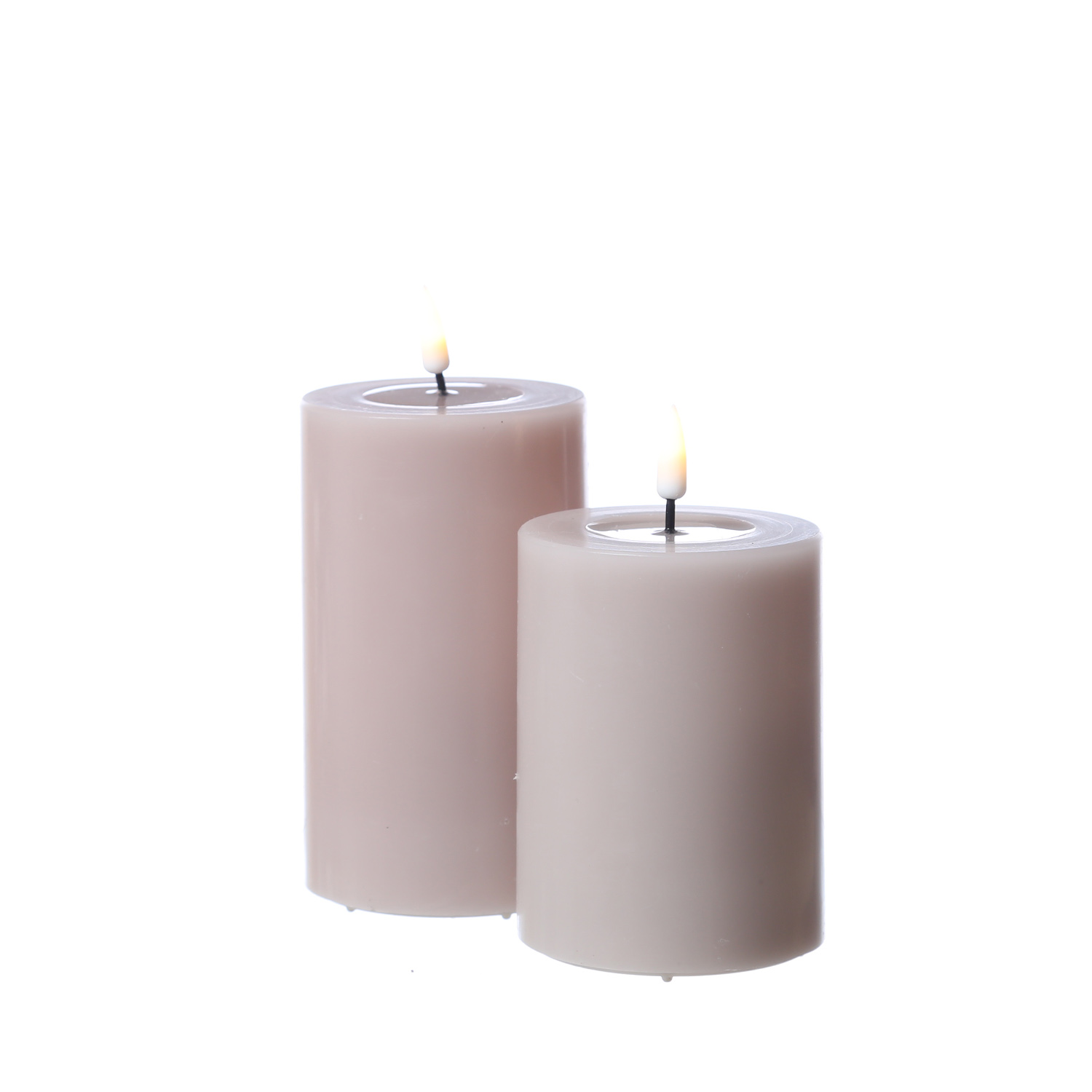LED Stumpenkerze MIA - Echtwachs - realistische 3D Flamme - H: 12,5cm - D: 7,5cm - altrosa LED Stumpenkerze MIA - Echtwachs - realistische 3D Flamme - H: 12,5cm - D: 7,5cm - altrosa