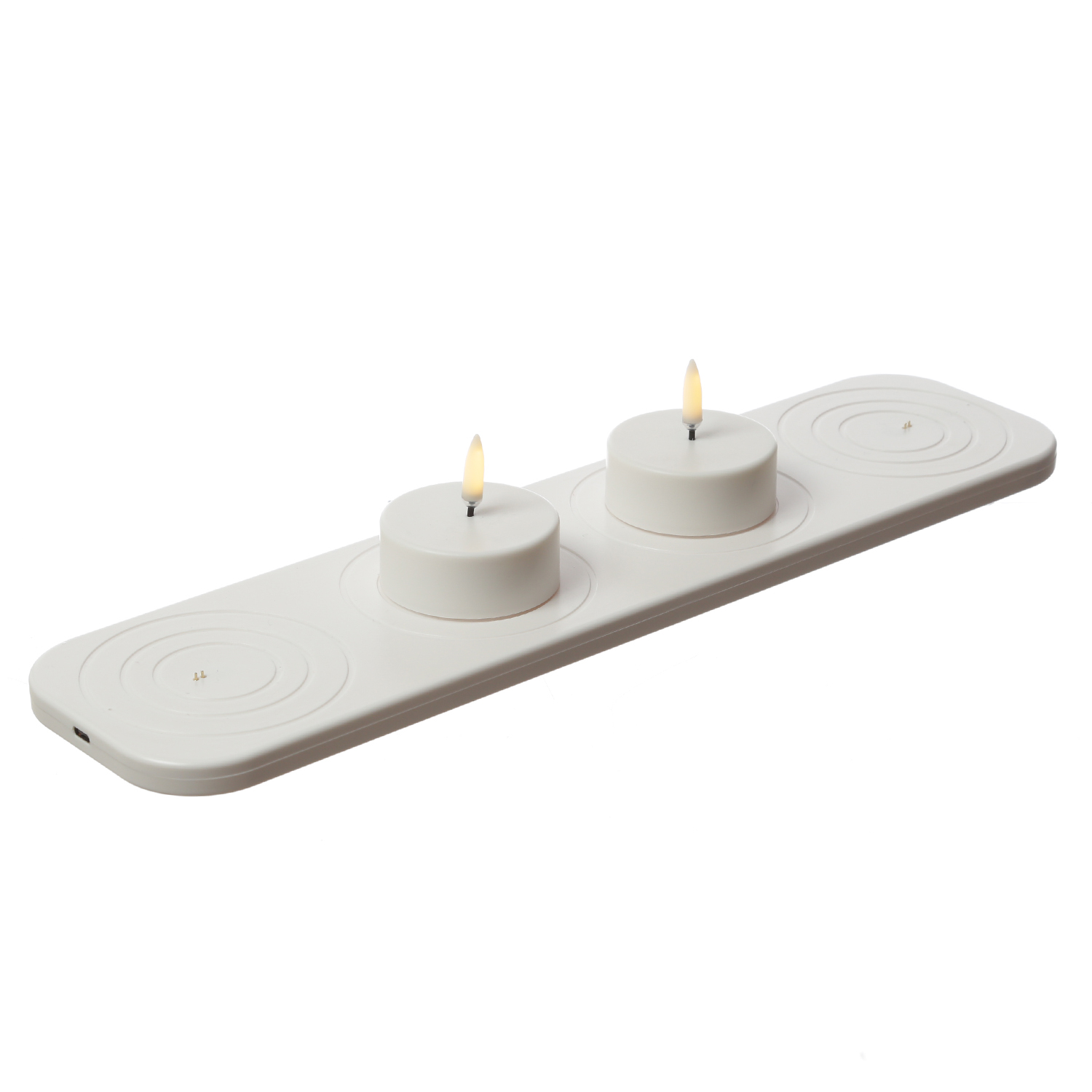 LED Maxi Teelichter - 2 wiederaufladbare LED Teelichter mit Ladestation - Timer - für Außen LED Maxi Teelichter - 2 wiederaufladbare LED Teelichter mit Ladestation - Timer - für Außen