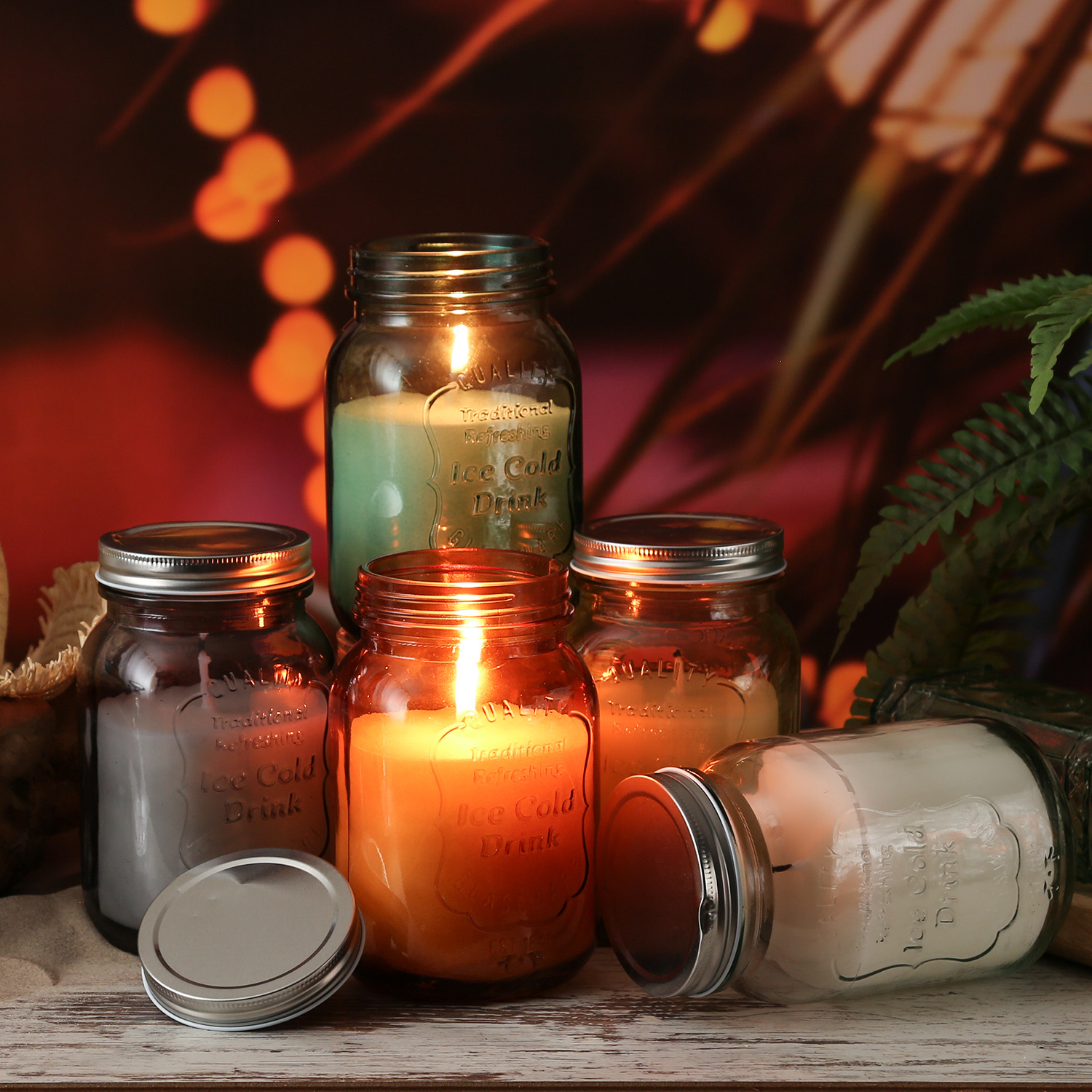 Duftkerze CITRONELLA - Echtwachs im Glas mit Deckel - H: 16,5cm - gegen Stechmücken - rauchgrau Duftkerze CITRONELLA - Echtwachs im Glas mit Deckel - H: 16,5cm - gegen Stechmücken - rauchgrau