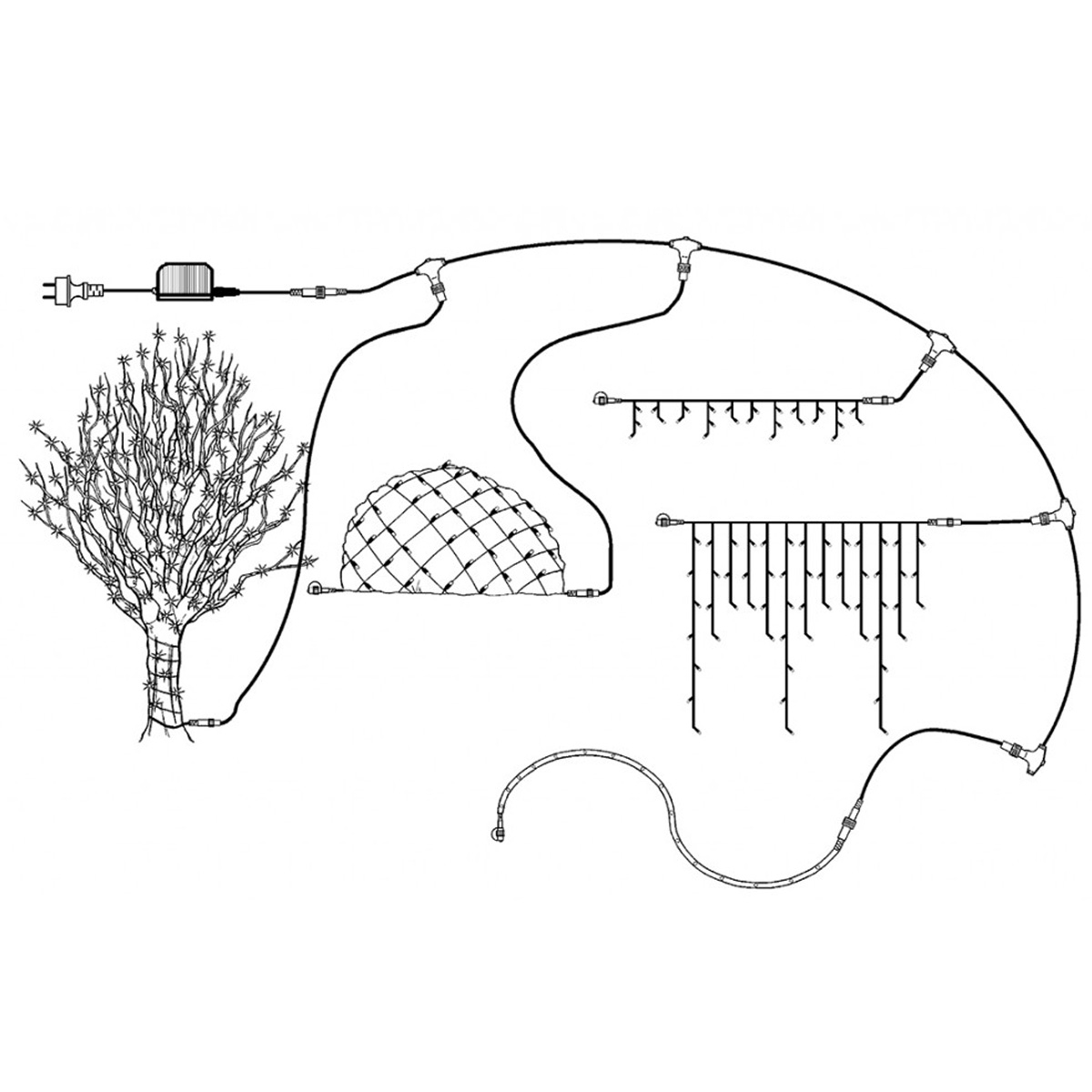 System 24 | Lichterkette Starter Set 5m| koppelbar | 49 warmweiße LEDs | inkl. Trafo