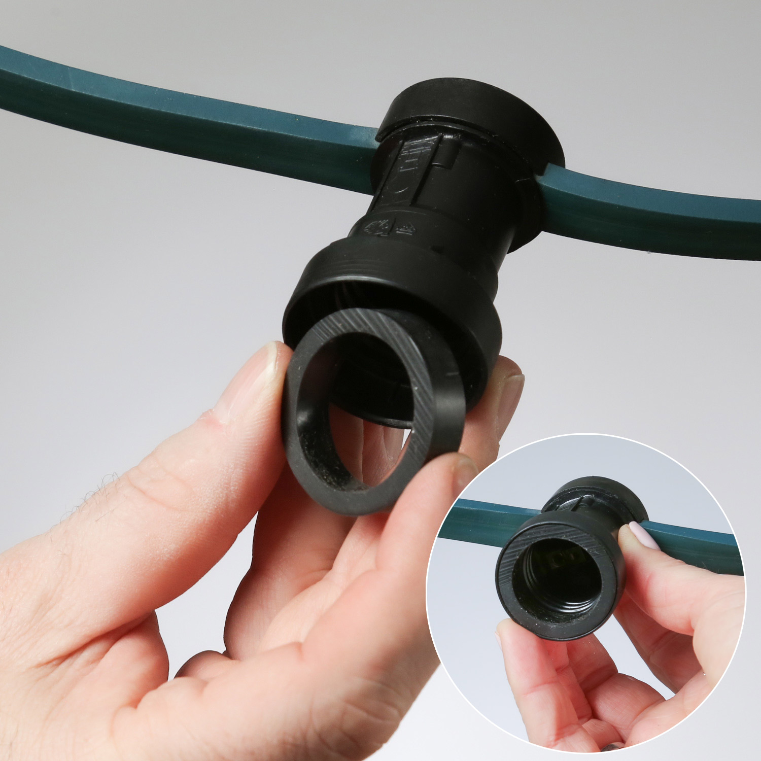 Illu-/Partylichterkette 10m - Außenlichterkette - Made in Germany - 20 ultra-warmweiße LED Kugeln