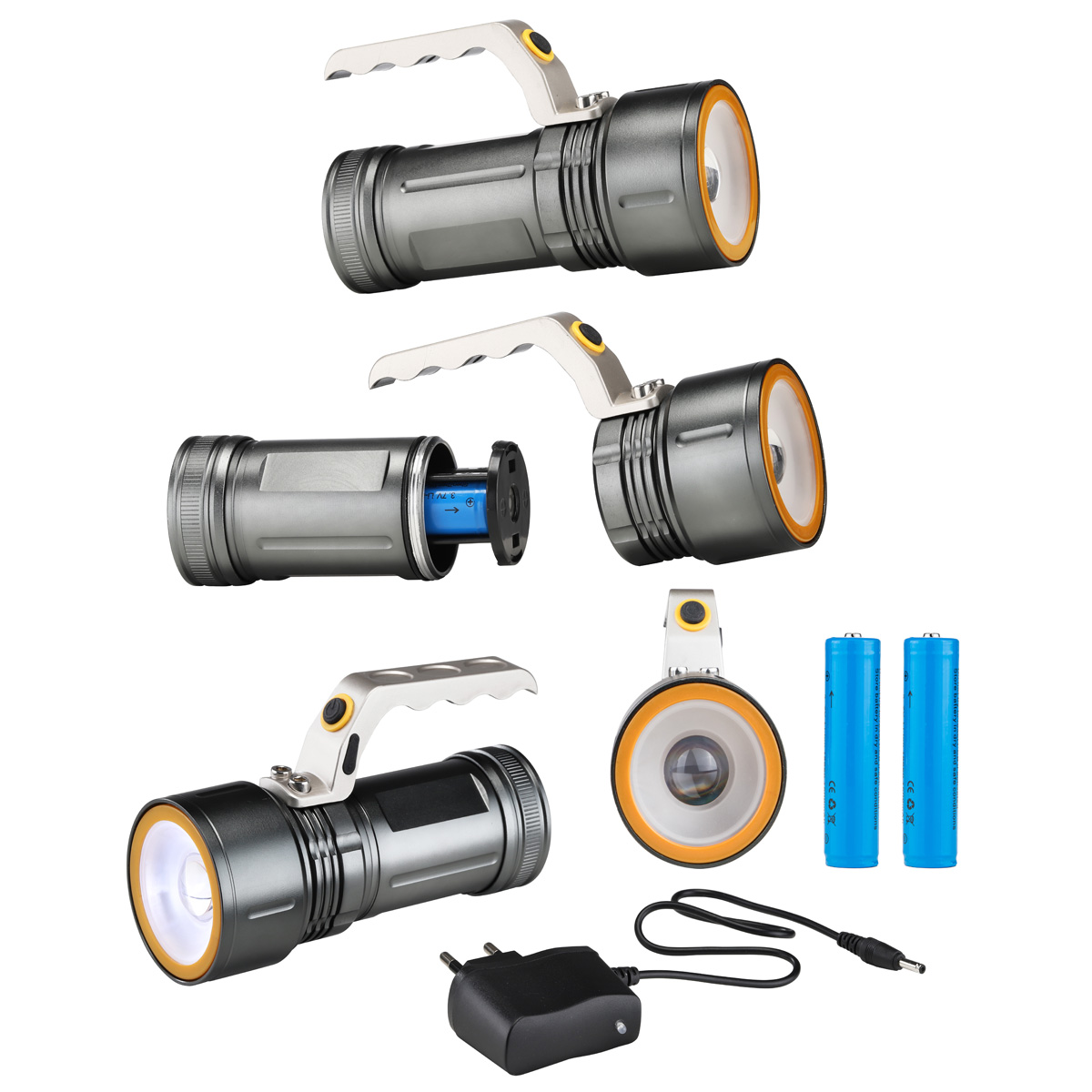 LED Handlampe - kaltweiße LED - 300lm - 6,5 x 15,5 x 5,2cm