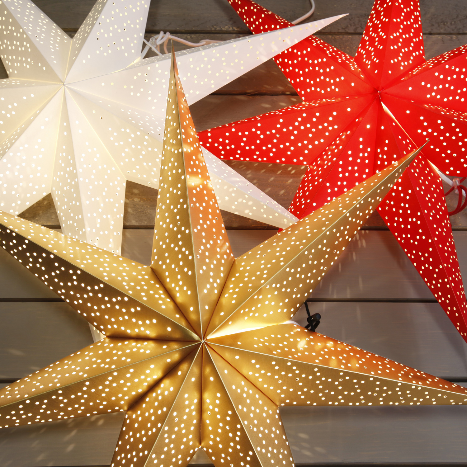 Papierstern Dot - hängend - 7-zackig - D: 70cm - inkl. E14 Fassung u. Kabel - creme Papierstern Dot - hängend - 7-zackig - D: 70cm - inkl. E14 Fassung u. Kabel - creme