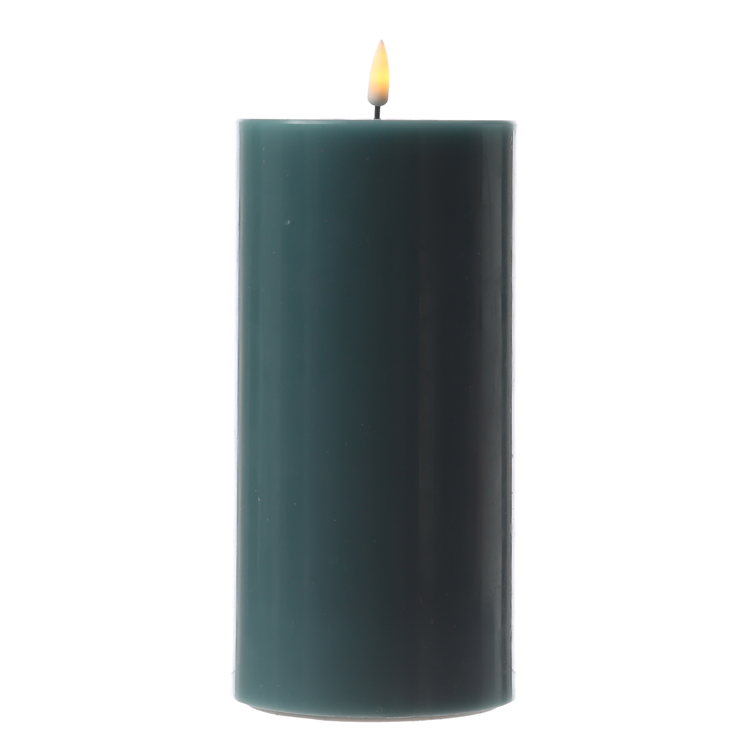 LED Stumpenkerze MIA - Echtwachs - realistische 3D Flamme - H: 20cm - D: 10cm - jadegrün LED Stumpenkerze MIA - Echtwachs - realistische 3D Flamme - H: 20cm - D: 10cm - jadegrün