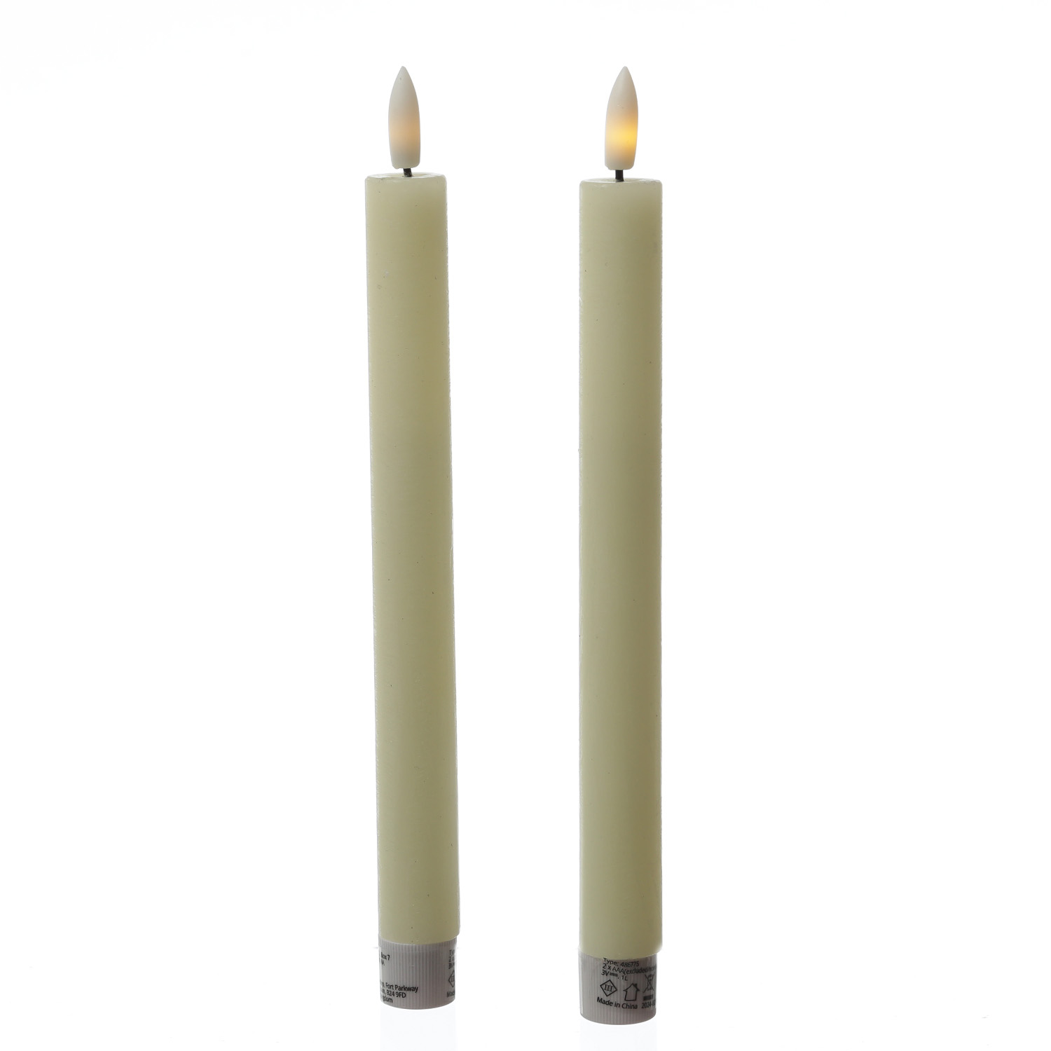 LED Stabkerzen LINA - Rustik-Optik - Echtwachs - 3D Flamme - H: 24cm - Timer - creme - 2er Set LED Stabkerzen LINA - Rustik-Optik - Echtwachs - 3D Flamme - H: 24cm - Timer - creme - 2er Set