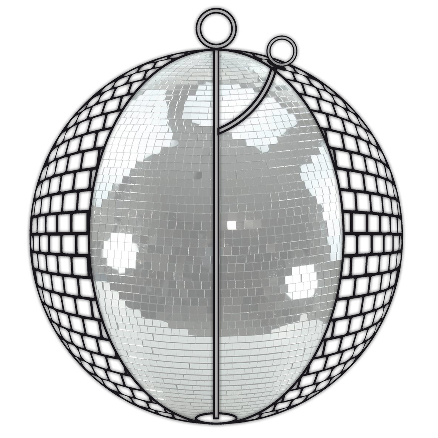 Spiegelkugel 100cm schwarz - Diskokugel (Discokugel) Party Lichteffekt - Echtglas - mirrorball safety black color