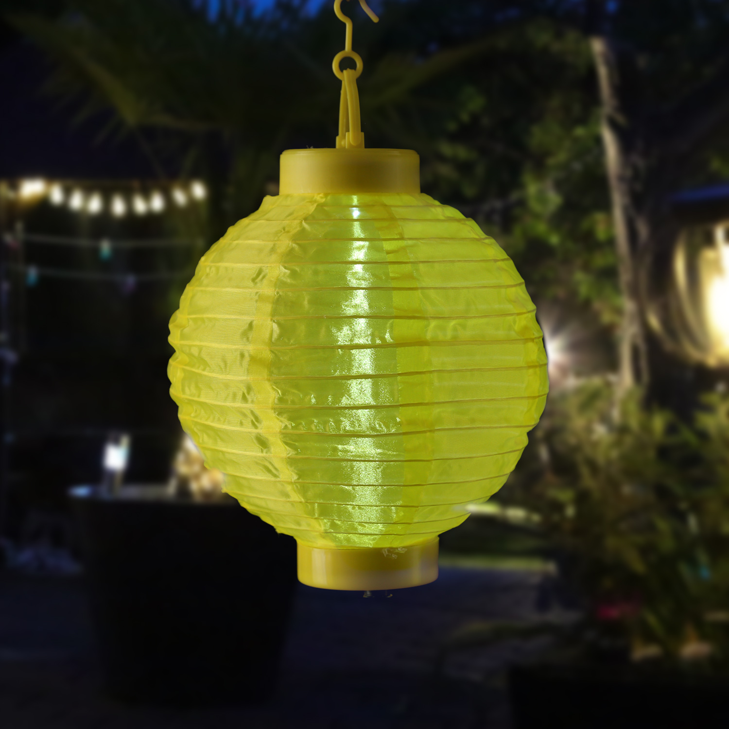 LED Solar Lampion - kaltweiße LED - H: 23cm - D: 20cm - Lichtsensor - gelb LED Solar Lampion - kaltweiße LED - H: 23cm - D: 20cm - Lichtsensor - gelb