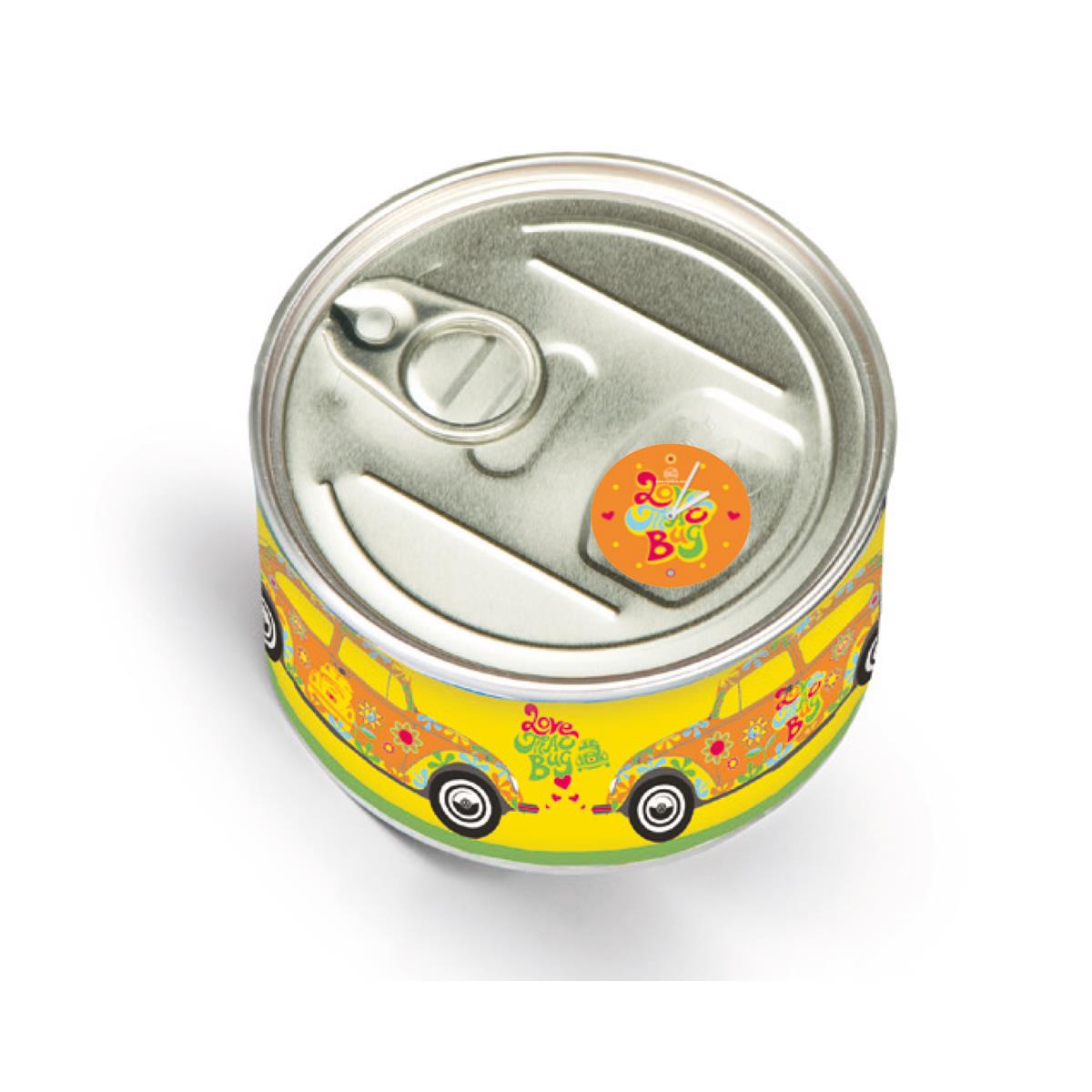 VW Volkswagen MyClock "BEETLE FLOWER" - Uhr in der Konservendose - magnetisch - Blickfang / Geschenk