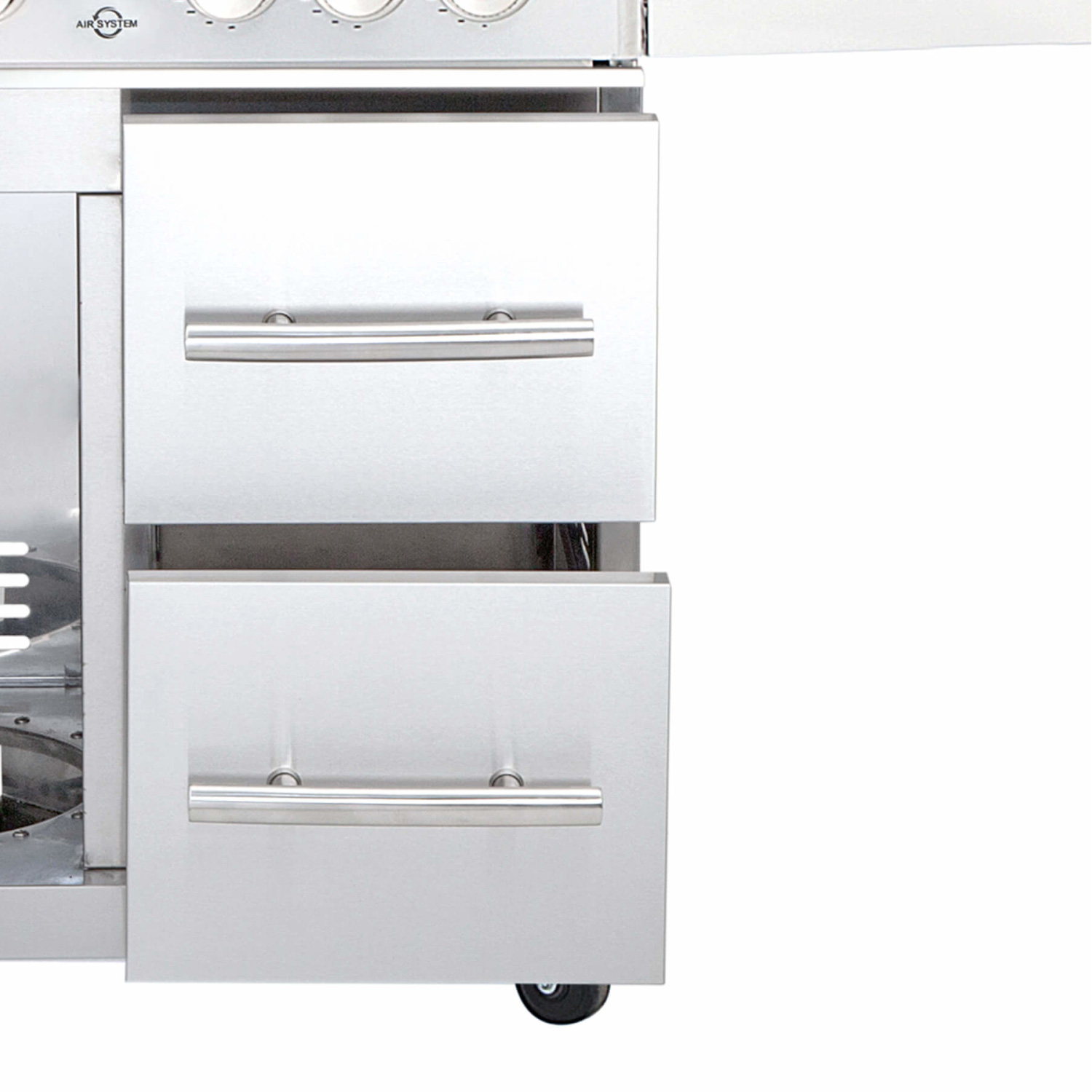 ALL'GRILL Schubladen-System rechts für Modular CHEF XL -Edelstahl - Soft Close - silber