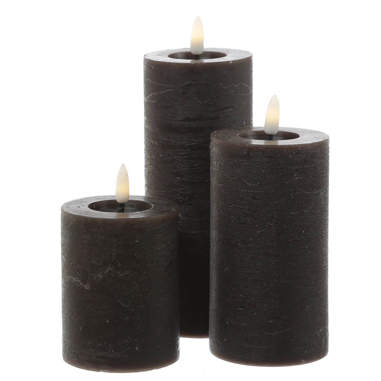 LED Kerze LINA - Rustik-Optik - Echtwachs - 3D Flamme - H: 19cm - D: 7cm - Batterie - Timer - braun LED Kerze LINA - Rustik-Optik - Echtwachs - 3D Flamme - H: 19cm - D: 7cm - Batterie - Timer - braun