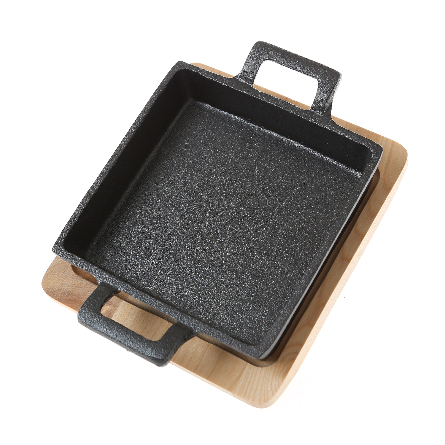 Feuerpfännchen 14x14 cm mit 2 Henkel - Gusspfanne aus hochwertigem Gusseisen - Servierpfanne