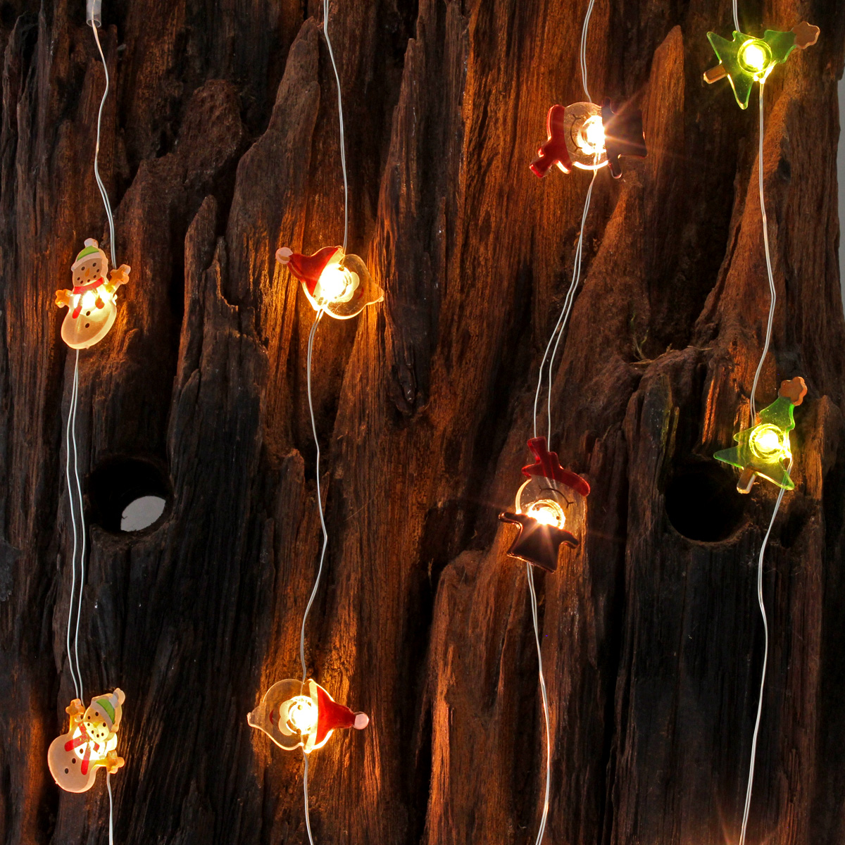 LED Drahtlichterkette "Tannenbaum" - 20 warmweiße LED - silberner Draht - L: 1,9m - Batteriebetrieb LED Drahtlichterkette "Tannenbaum" - 20 warmweiße LED - silberner Draht - L: 1,9m - Batteriebetrieb