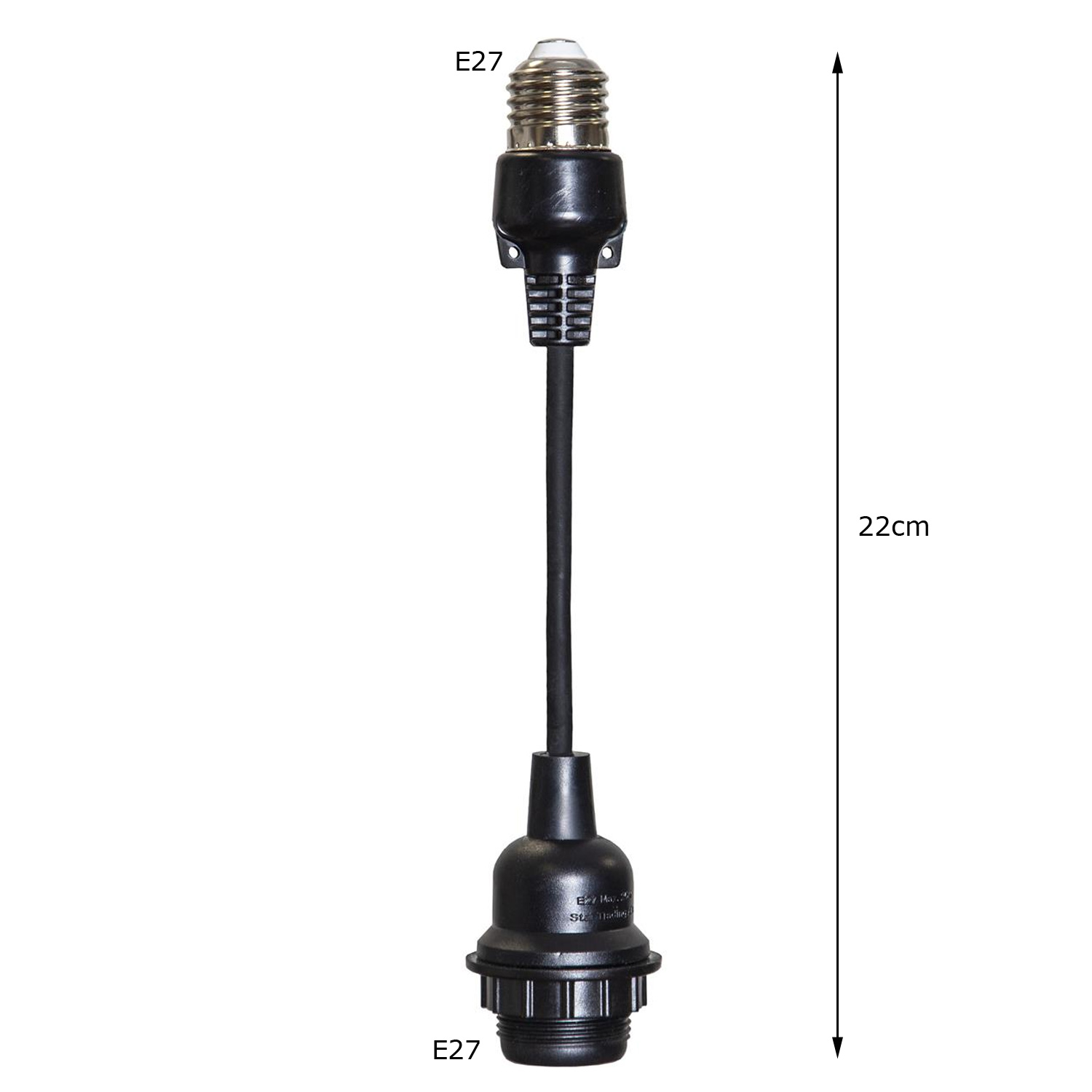 Verlängerung für E27-Fassungen für Lichterkette - L: 22cm - 1 Stück - outdoor - schwarz Verlängerung für E27-Fassungen für Lichterkette - L: 22cm - 1 Stück - outdoor - schwarz