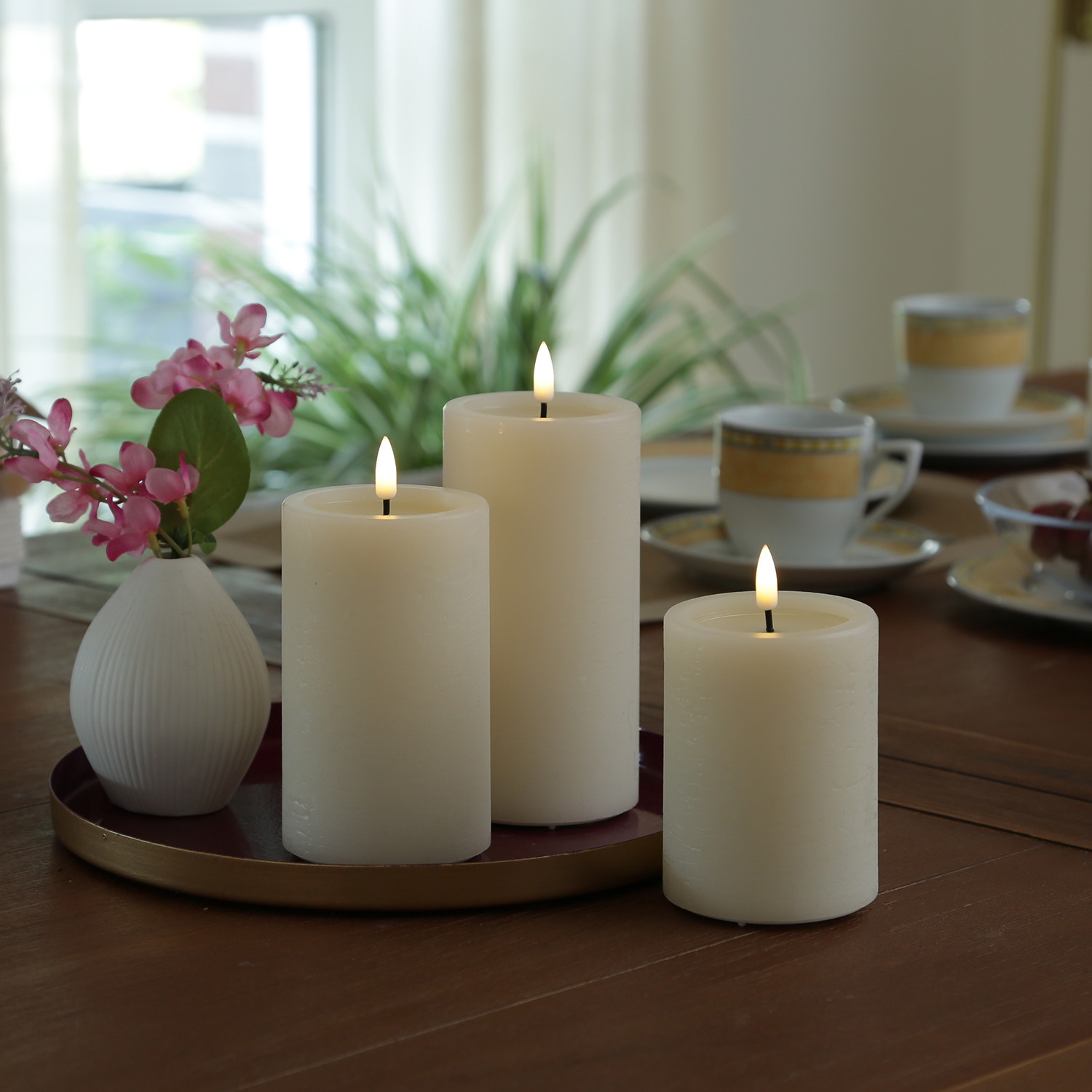 LED Kerzenset UNIQUE - Rustik-Optik - 3 Größen - mit Batterien/Fernbedienung - creme - 3er Set LED Kerzenset UNIQUE - Rustik-Optik - 3 Größen - mit Batterien/Fernbedienung - creme - 3er Set