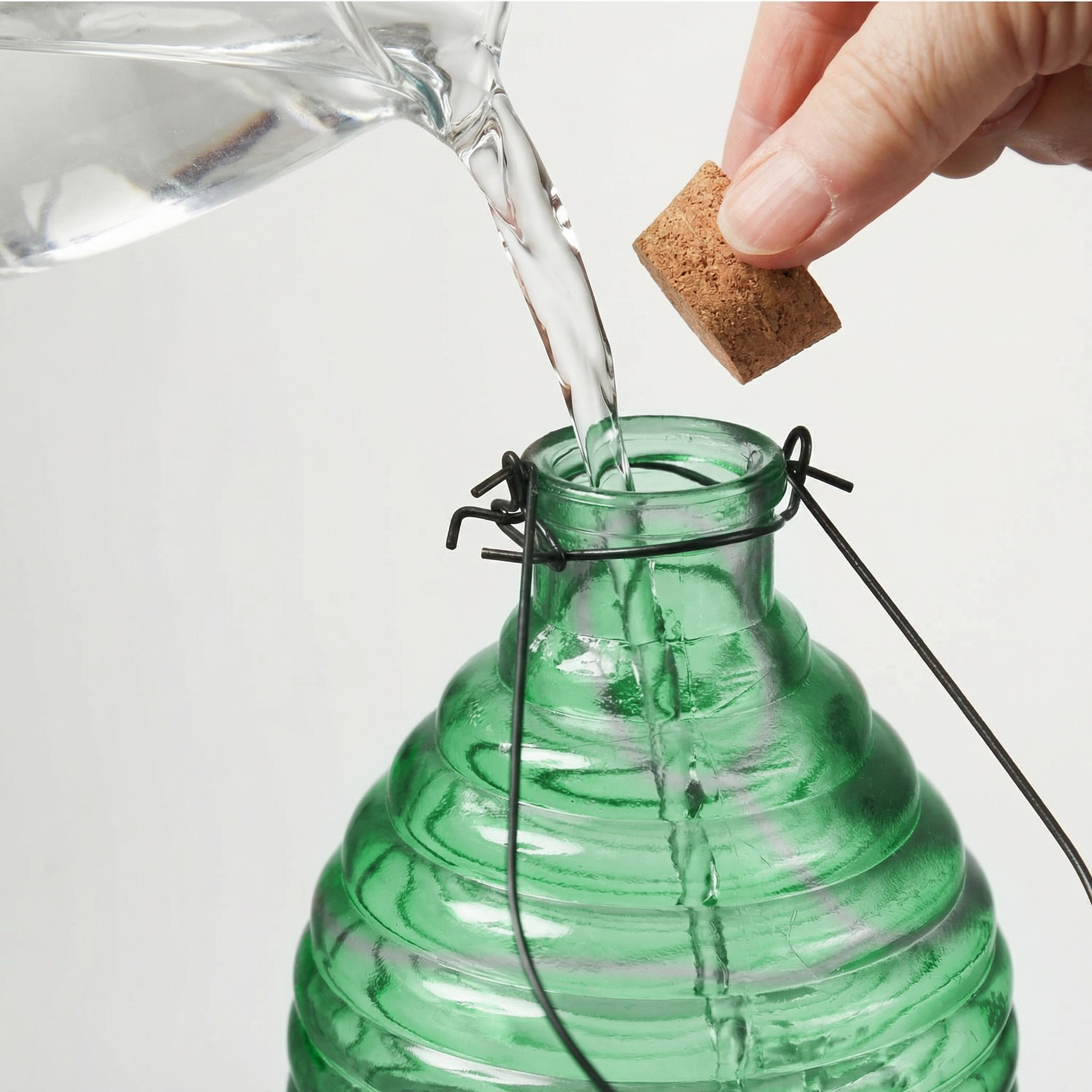 Wespenfänger HONIGTOPF - Wespenfalle - geriffeltes Glas - D: 13cm - H: 17cm