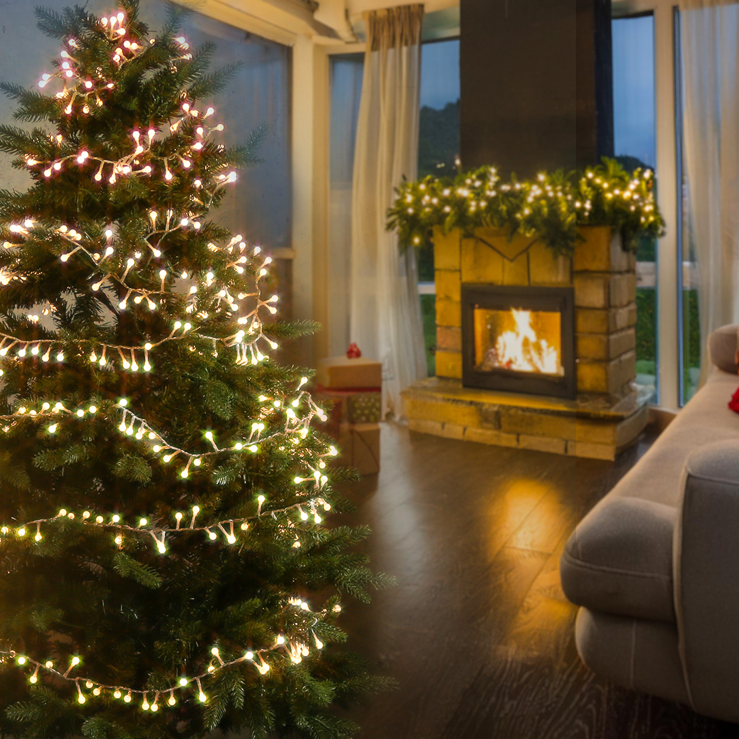 LED Lichterkette BERRY TWINKLE - 500 weiße Mini Kugeln - 8 Funktionen - Timer - L: 11m LED Lichterkette BERRY TWINKLE - 500 weiße Mini Kugeln - 8 Funktionen - Timer - L: 11m