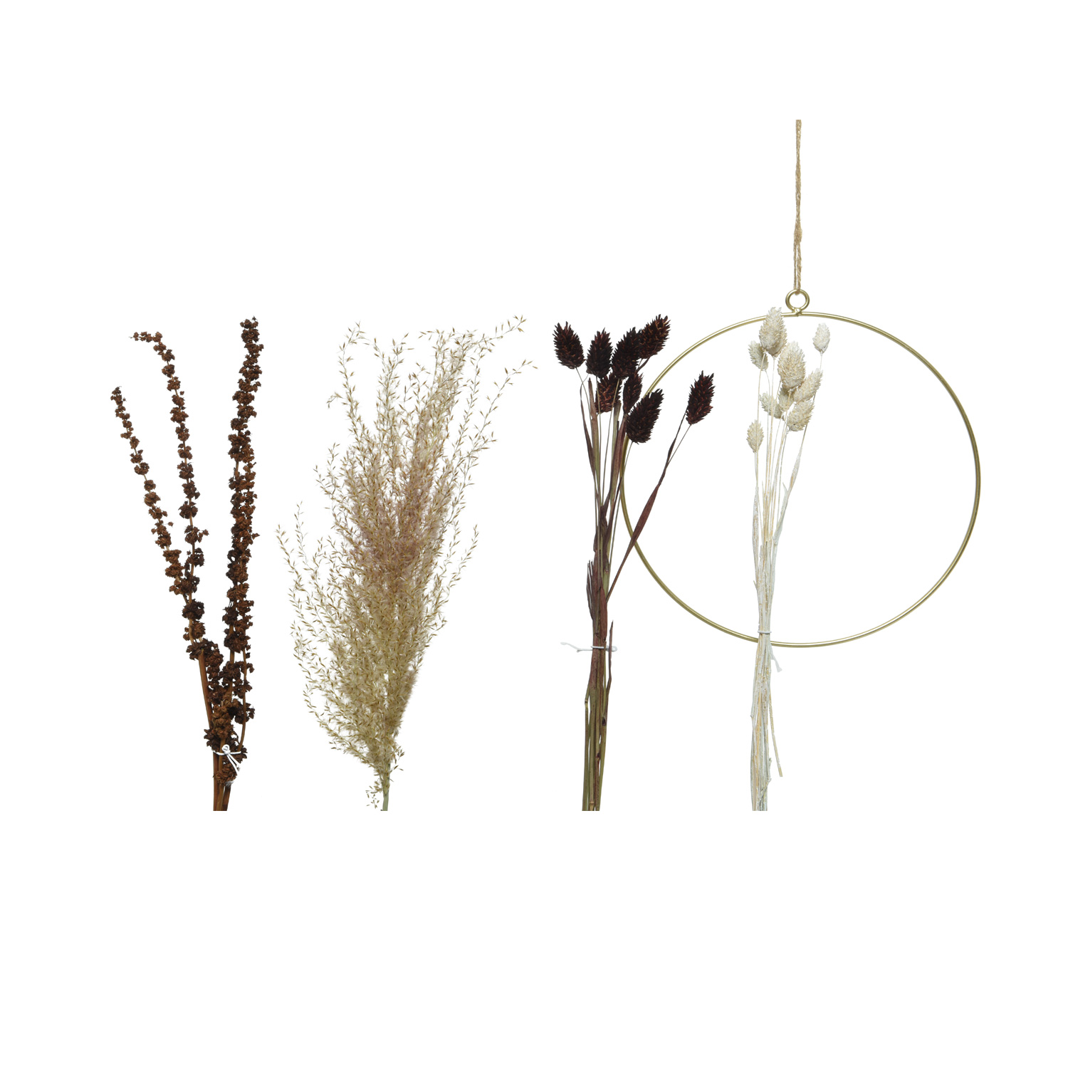 Deko-Ring mit Trockenblumen - Aufhängeroese - L: 37cm - Fensterdeko - natur Deko-Ring mit Trockenblumen - Aufhängeroese - L: 37cm - Fensterdeko - natur