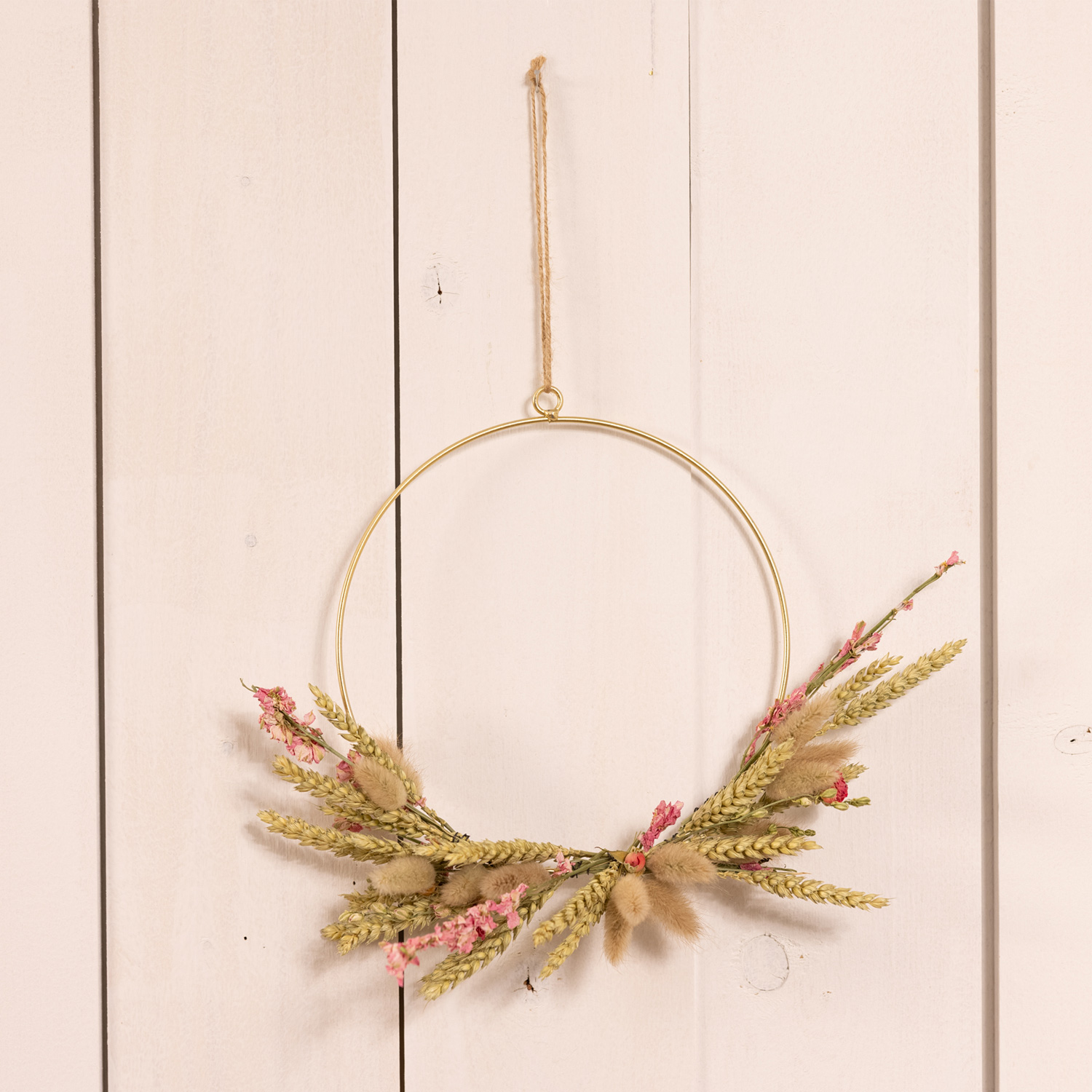 Bastelset DIY - Dekoring mit Trockenblumen und Gräsern - Trockenblumenkranz - Aufhängeröse - D: 20cm Bastelset DIY - Dekoring mit Trockenblumen und Gräsern - Trockenblumenkranz - Aufhängeröse - D: 20cm