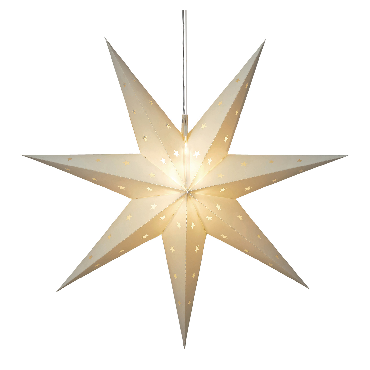 LED Outdoor Stern "Alice" - hängend - 7-zackig - 12 warmweiße LED - D: 60cm - Batterie - Timer - weiß LED Outdoor Stern "Alice" - hängend - 7-zackig - 12 warmweiße LED - D: 60cm - Batterie - Timer - weiß