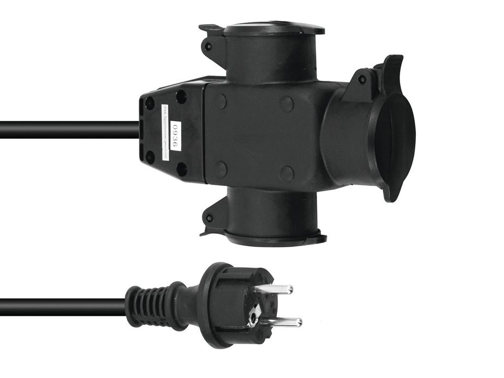 Stromkabel / Verlängerung | 3-Fach | Schutzkontakt | Outdoor | 3x1,5mm² | 1m Stromkabel / Verlängerung | 3-Fach | Schutzkontakt | Outdoor | 3x1,5mm² | 1m