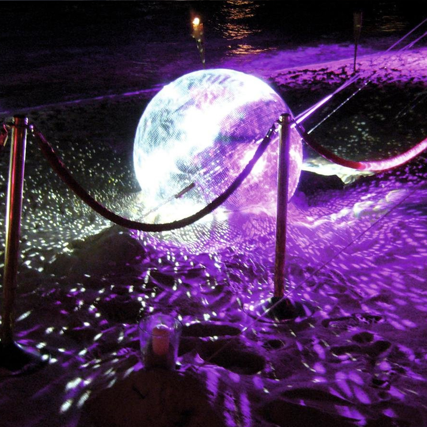 Spiegelkugel 100cm silber chrom- Diskokugel (Discokugel) Party Lichteffekt - Echtglas - mirrorball safety silver chrome color