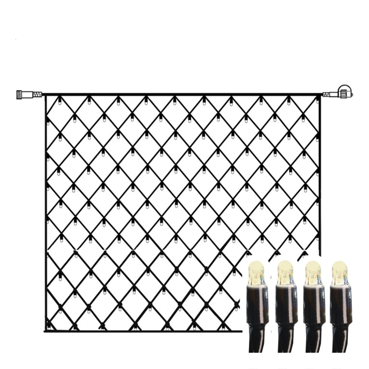 System 24 | LED-Lichternetz | koppelbar | exkl.  Trafo | 1.00 x 1.00m | 42x Warmweiß