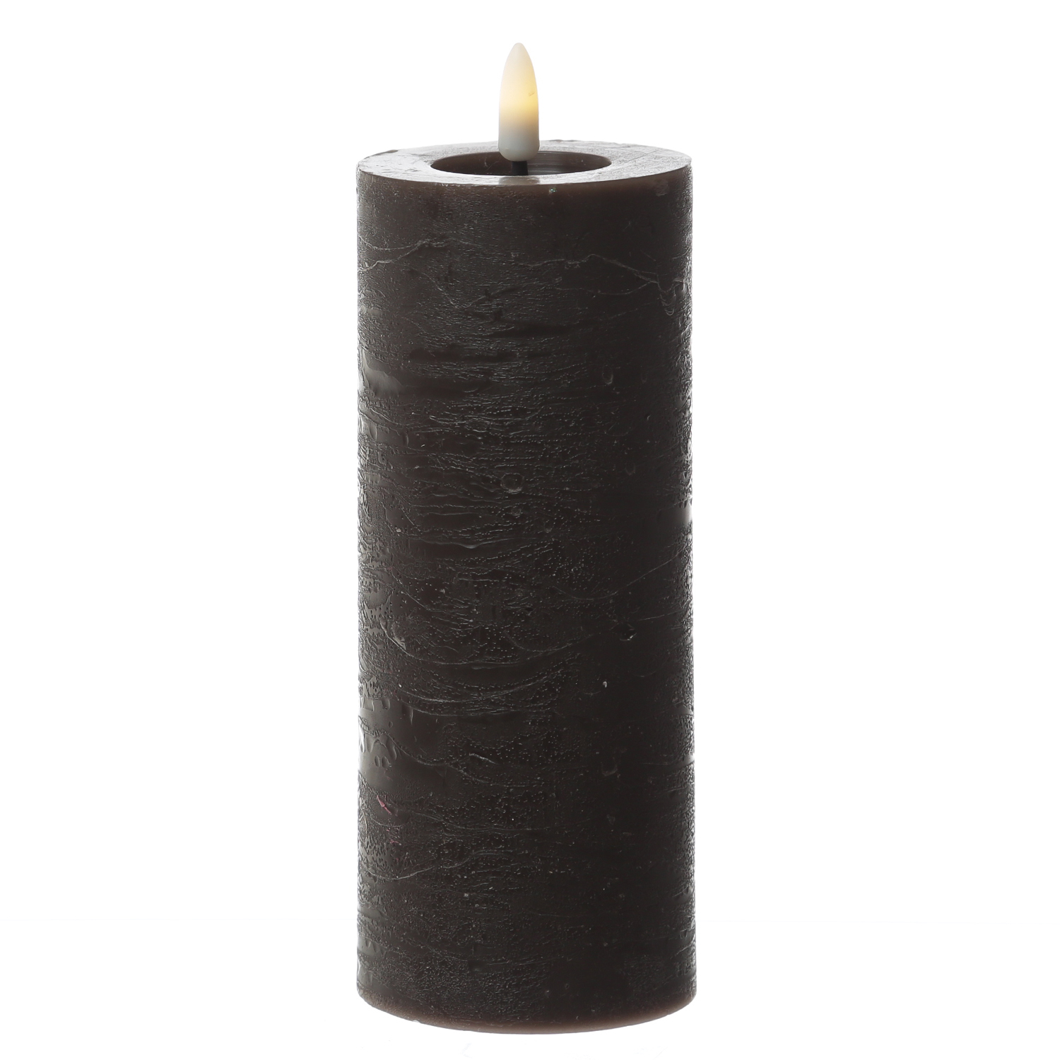 LED Kerze LINA - Rustik-Optik - Echtwachs - 3D Flamme - H: 19cm - D: 7cm - Batterie - Timer - braun LED Kerze LINA - Rustik-Optik - Echtwachs - 3D Flamme - H: 19cm - D: 7cm - Batterie - Timer - braun