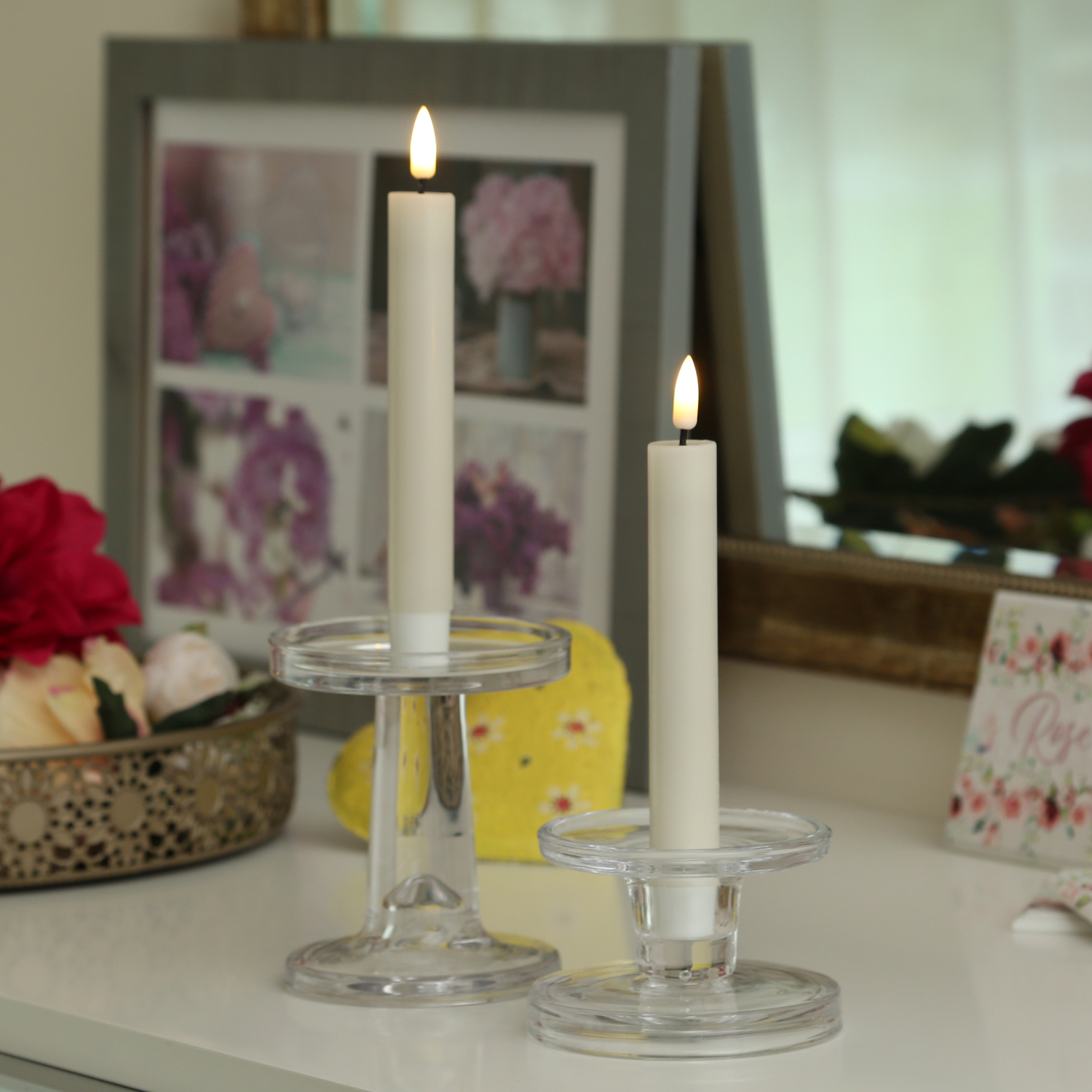 LED Stabkerzen MIA - Echtwachs - realistische 3D Flamme - H: 15cm - Batteriebetrieb - creme - 2 Stk LED Stabkerzen MIA - Echtwachs - realistische 3D Flamme - H: 15cm - Batteriebetrieb - creme - 2 Stk