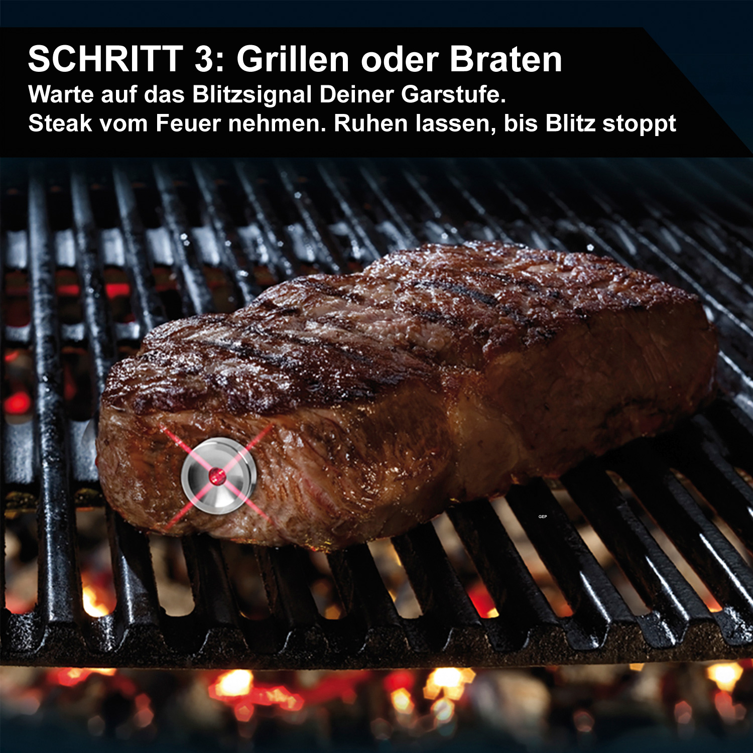STEAK CHAMP Thermometer - LED Anzeige - Garen auf den Punkt!