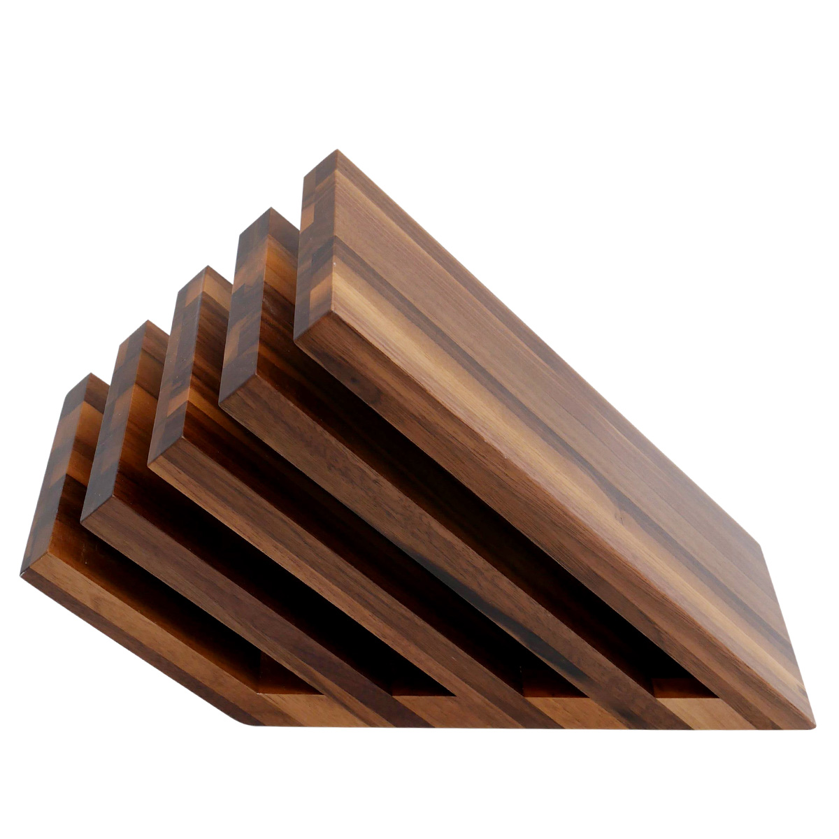 Magnetischer Messerblock Fächer aus Walnussholz - 25x12,5x21,5cm - für bis 10 Messer