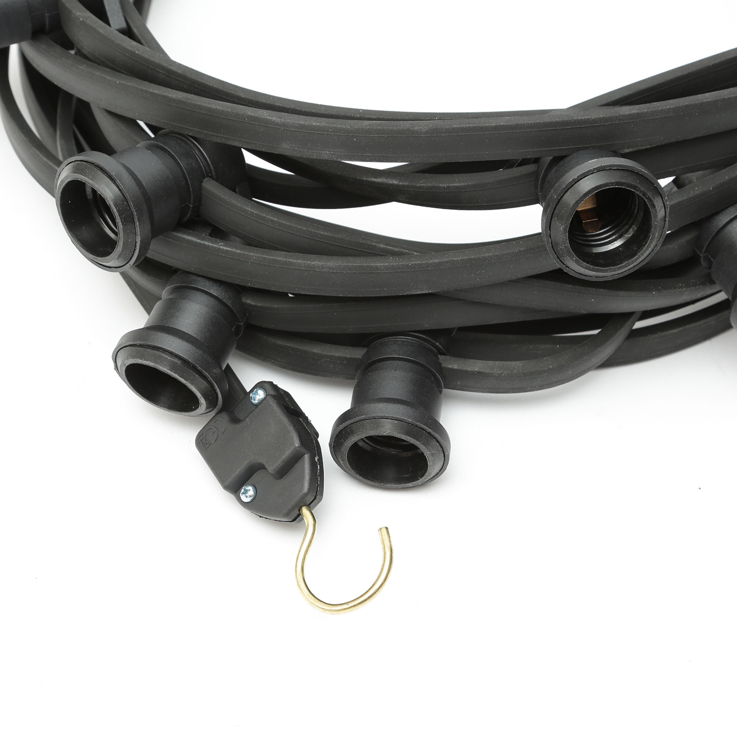 Illu-/Partylichterkette BLACKY 10m - Außenlichterkette schwarz - 10x E27 Schraubfassung