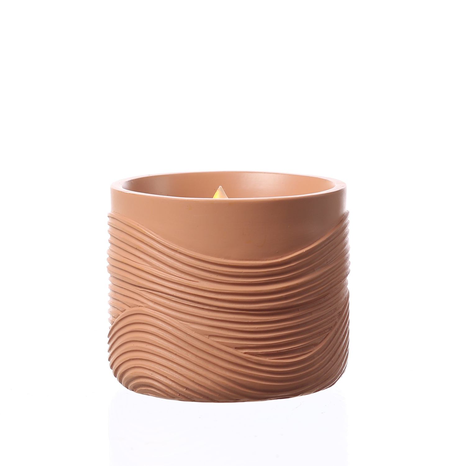 LED Solar Windlicht - Wellenmuster - flackernd - Lichtsensor - H: 8cm - für Außen - terracotta LED Solar Windlicht - Wellenmuster - flackernd - Lichtsensor - H: 8cm - für Außen - terracotta