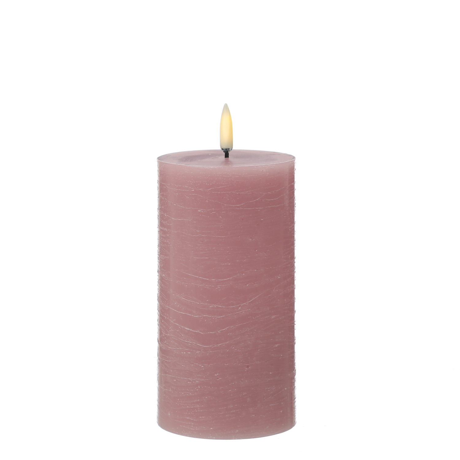 LED Kerze PIA - Rustik-Optik - Echtwachs - H: 15cm - D: 7,8cm - Timer - bis zu 1000 Std. - rosa LED Kerze PIA - Rustik-Optik - Echtwachs - H: 15cm - D: 7,8cm - Timer - bis zu 1000 Std. - rosa