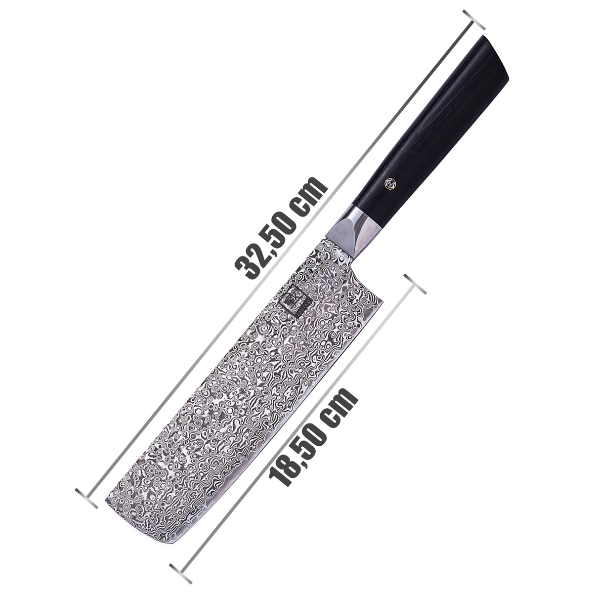 ZAYIKO Damastmesser BLACK EDITION "Nakirimesser" - Pakkaholz - VG-10 Stahlkern