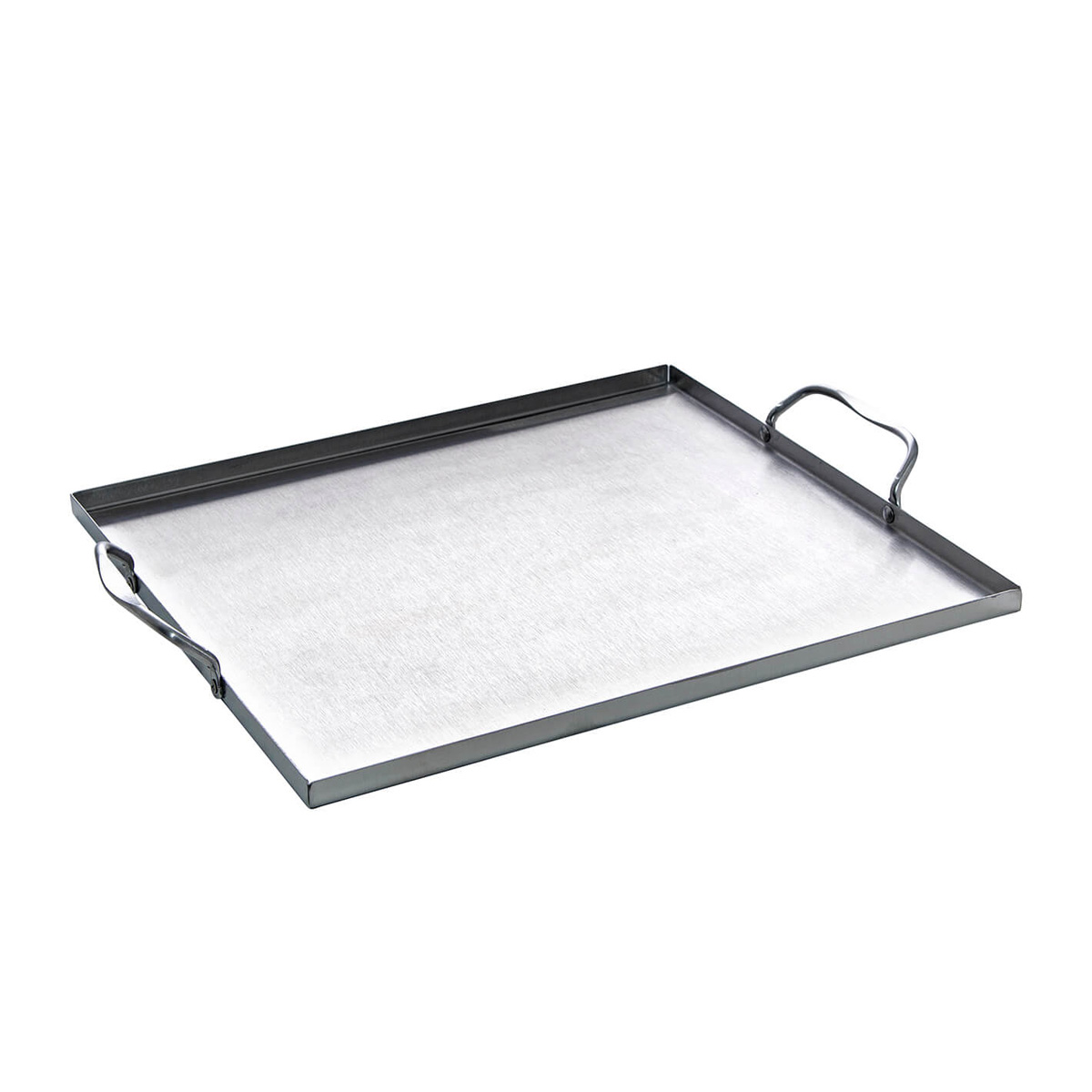 ALL'GRILL Edelstahl Grillwanne mit 2 Griffen, 31x27x1cm - Plancha Pfanne