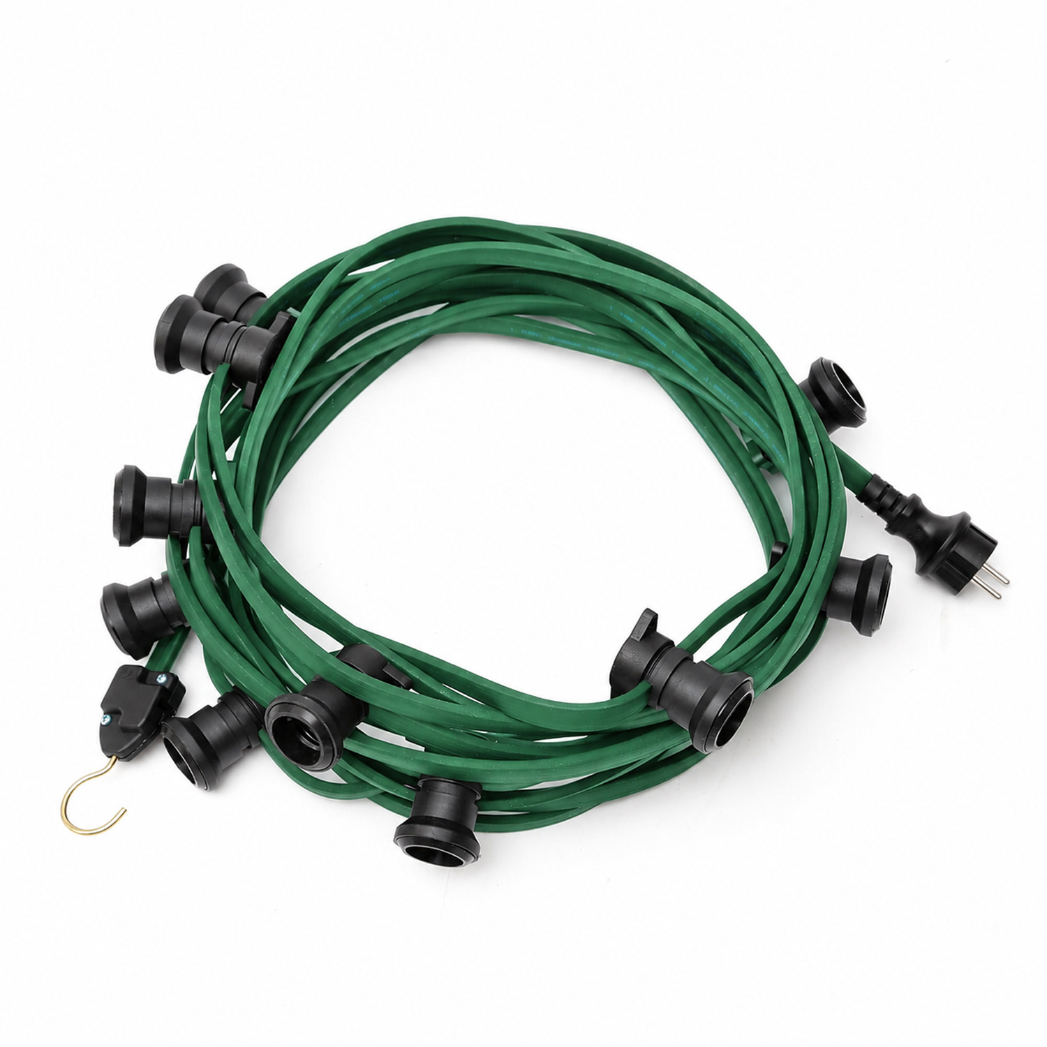 Illu-/Partylichterkette 5m - Außenlichterkette grün - 5 x E27 Schraubfassung